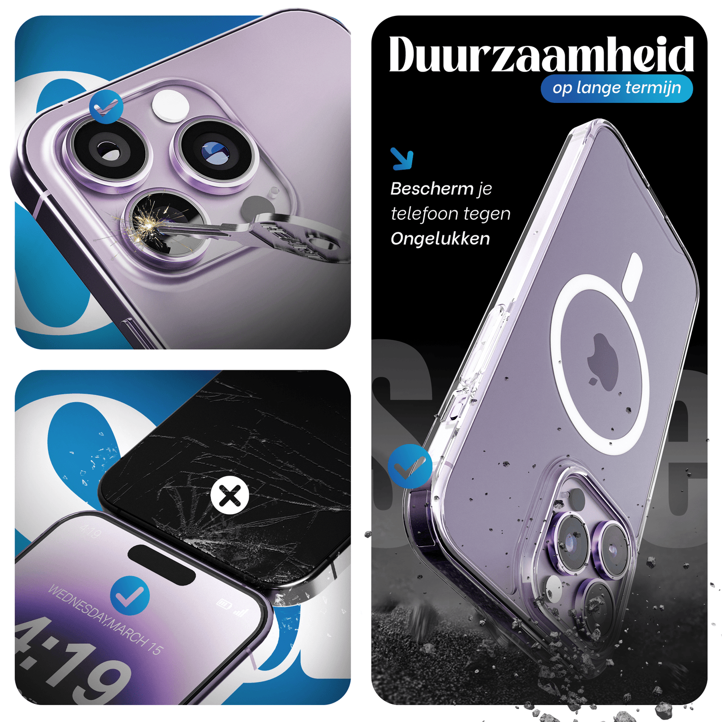iTech COMBO voor iPhone 14 Pro – Complete 4 - in - 1 Bescherming - mijnhoesjesiTech COMBO voor iPhone 14 Pro – Complete 4 - in - 1 Bescherming