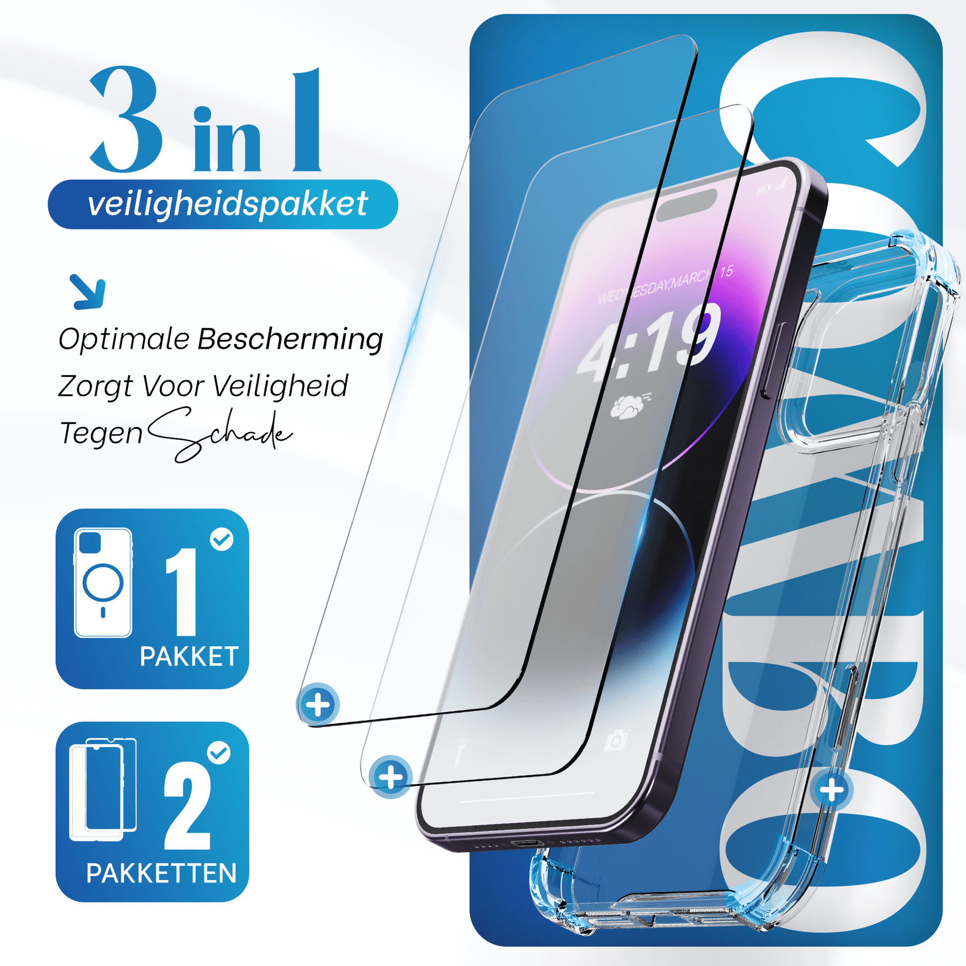 iTech COMBO voor iPhone 14 Pro Max – Complete 3 - in - 1 Bescherming - mijnhoesjesiTech COMBO voor iPhone 14 Pro Max – Complete 3 - in - 1 Bescherming