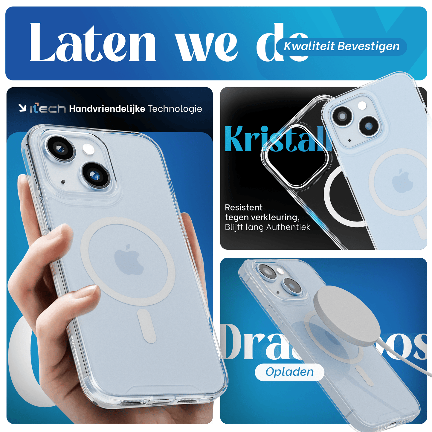 iTech COMBO voor iPhone 15 – Complete 4 - in - 1 Bescherming - mijnhoesjesiTech COMBO voor iPhone 15 – Complete 4 - in - 1 Bescherming