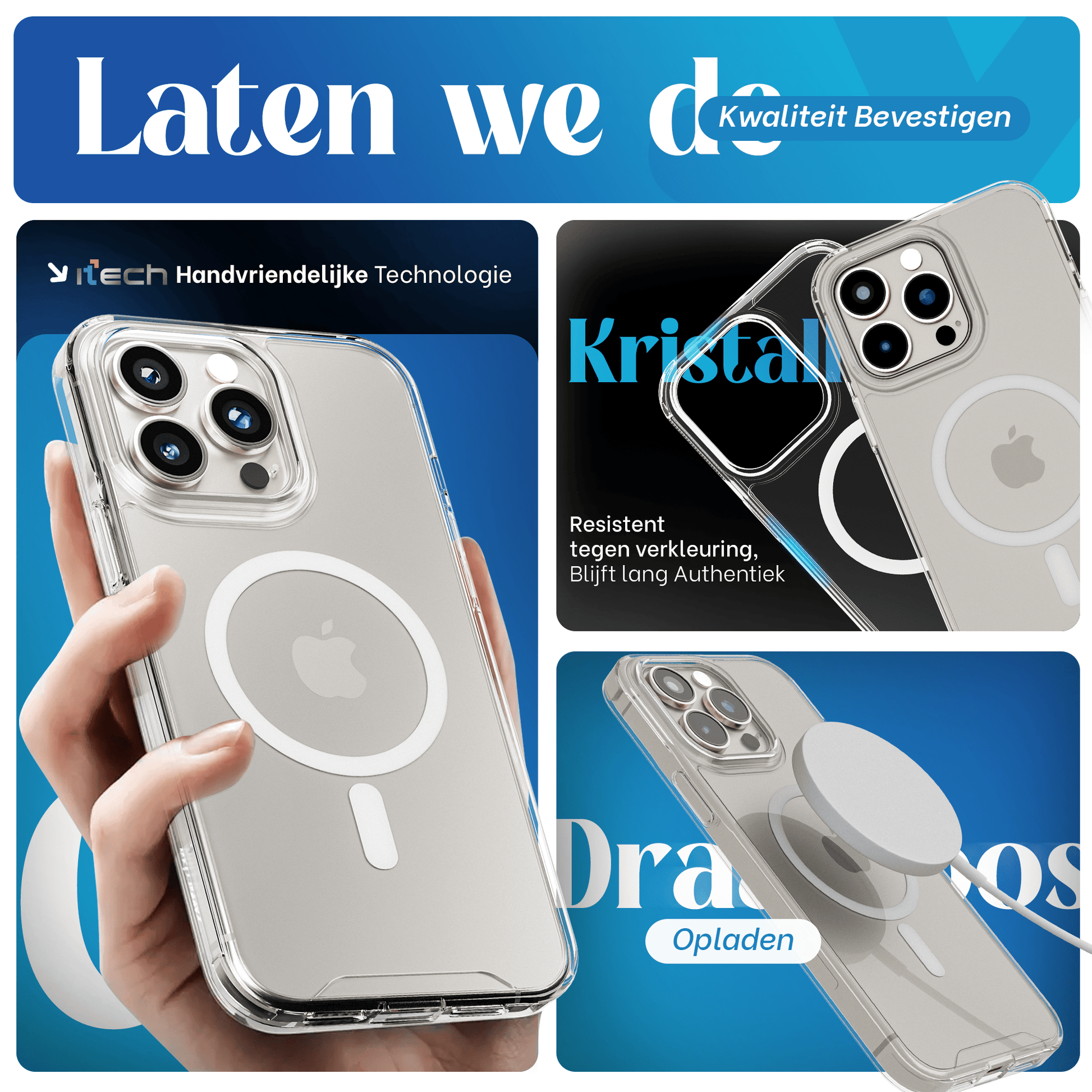iTech COMBO voor iPhone 15 Pro – Complete 4 - in - 1 Bescherming - mijnhoesjesiTech COMBO voor iPhone 15 Pro – Complete 4 - in - 1 Bescherming