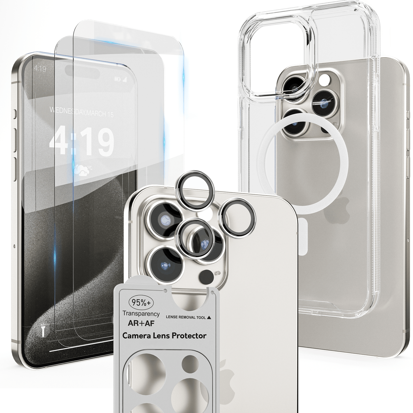 iTech COMBO voor iPhone 15 Pro – Complete 4 - in - 1 Bescherming - mijnhoesjesiTech COMBO voor iPhone 15 Pro – Complete 4 - in - 1 Bescherming