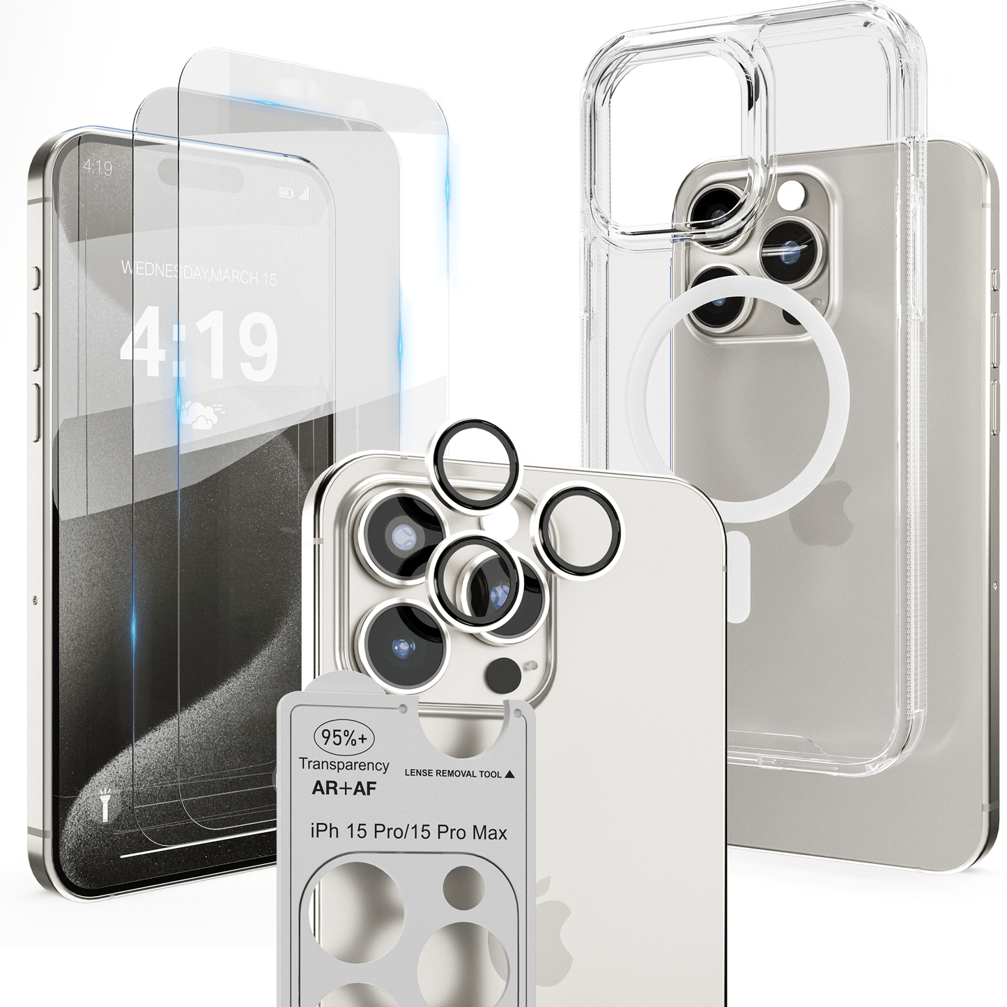 iTech COMBO voor iPhone 15 Pro – Complete 4 - in - 1 Bescherming - mijnhoesjesiTech COMBO voor iPhone 15 Pro – Complete 4 - in - 1 Bescherming