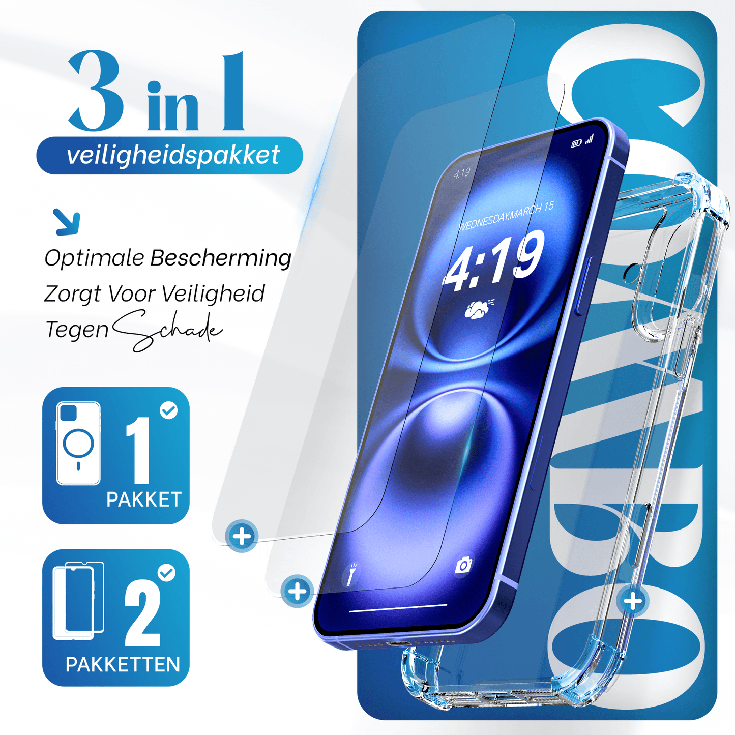 iTech COMBO voor iPhone 16 plus – Complete 3 - in - 1 Bescherming - mijnhoesjesiTech COMBO voor iPhone 16 plus – Complete 3 - in - 1 Bescherming