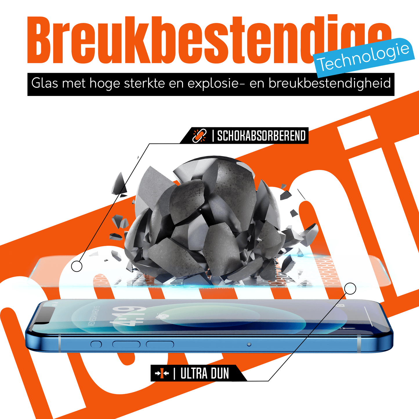 iTech Gehard Glas Screenprotector voor iPhone 12 - mijnhoesjesiTech Gehard Glas Screenprotector voor iPhone 12