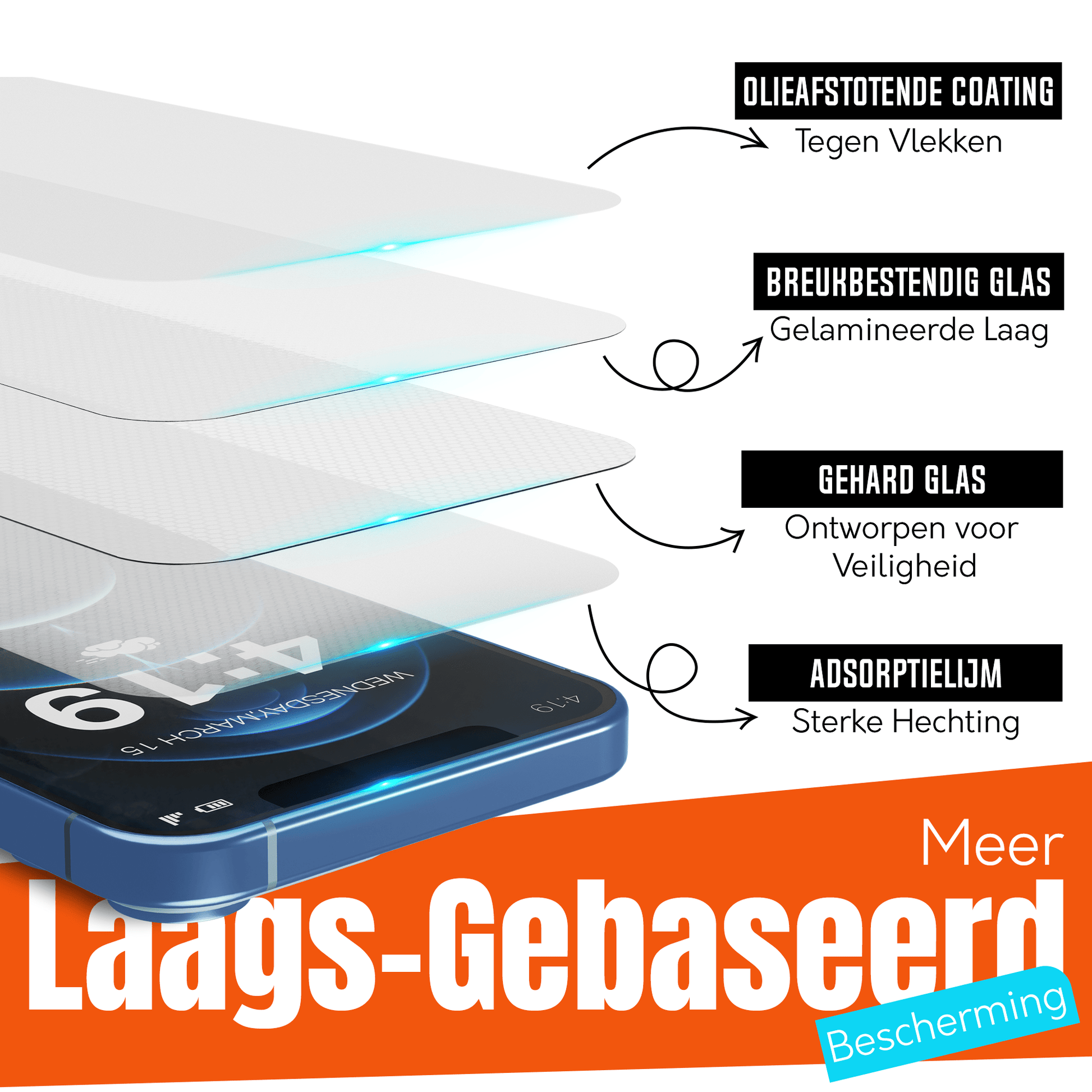 iTech Gehard Glas Screenprotector voor iPhone 12 Pro - mijnhoesjesiTech Gehard Glas Screenprotector voor iPhone 12 Pro