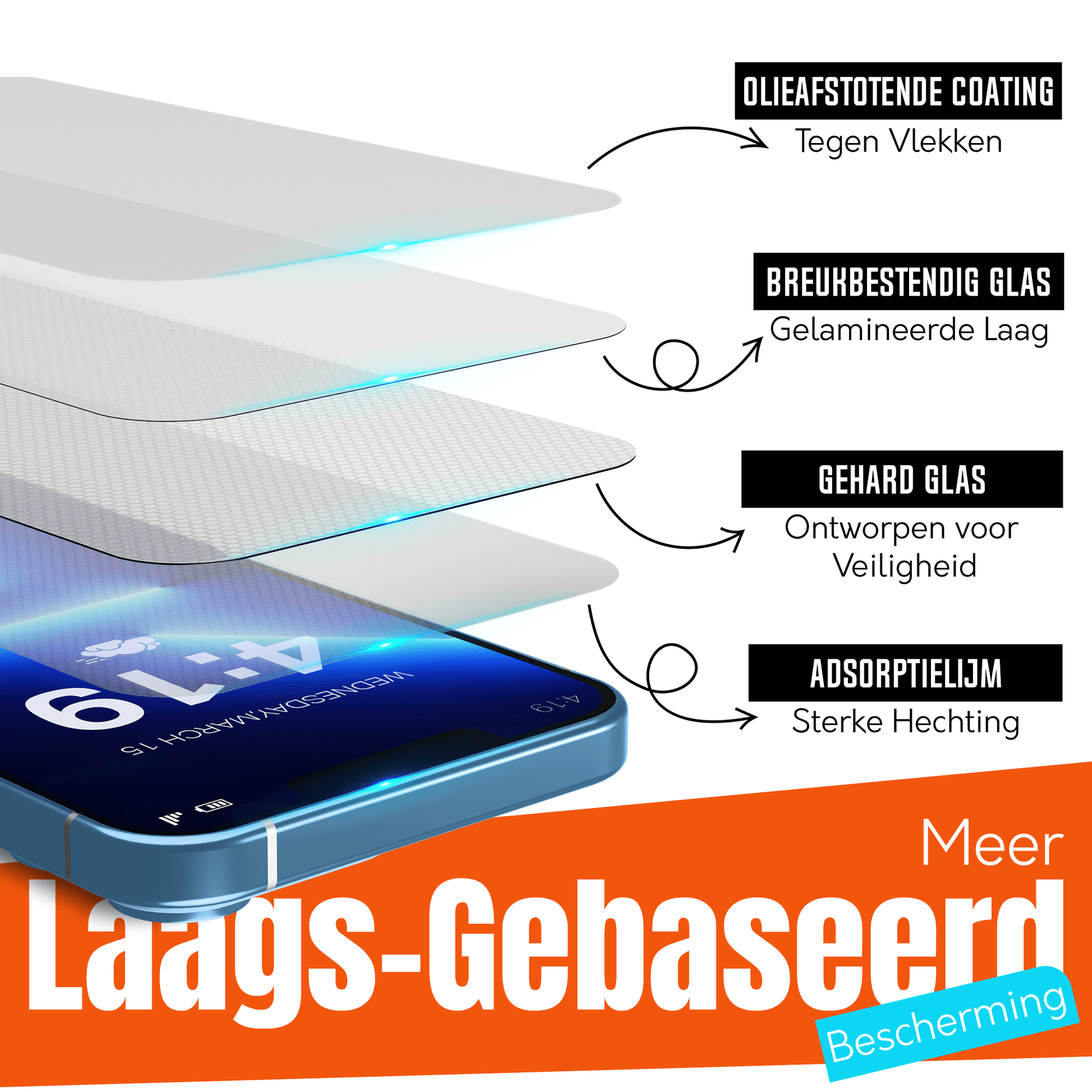 iTech Gehard Glas Screenprotector voor iPhone 13 Pro - mijnhoesjesiTech Gehard Glas Screenprotector voor iPhone 13 Pro