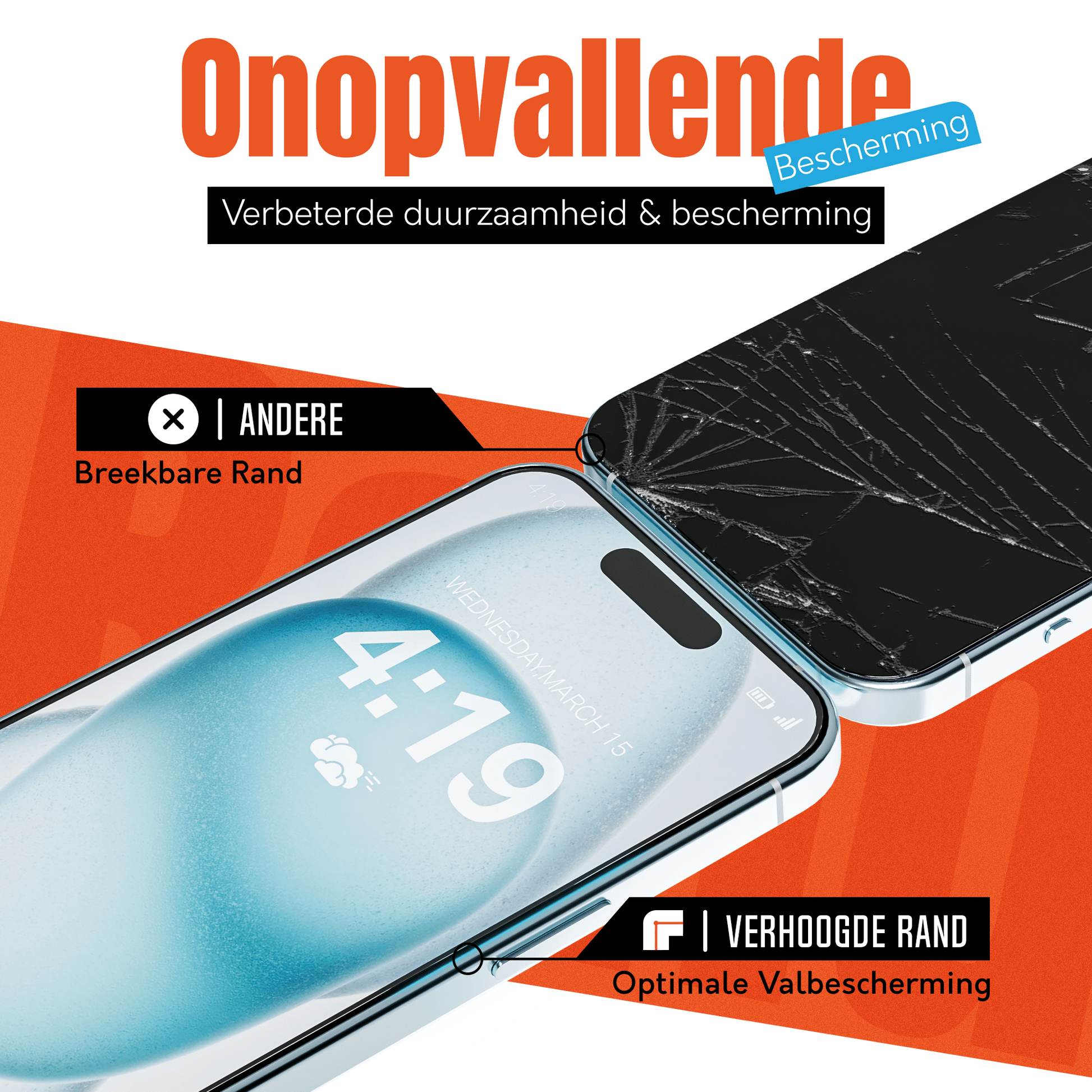 iTech Gehard Glas Screenprotector voor iPhone 15 - mijnhoesjesiTech Gehard Glas Screenprotector voor iPhone 15
