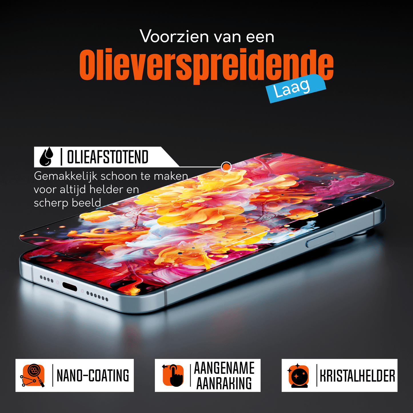 iTech Gehard Glas Screenprotector voor iPhone 15 - mijnhoesjesiTech Gehard Glas Screenprotector voor iPhone 15