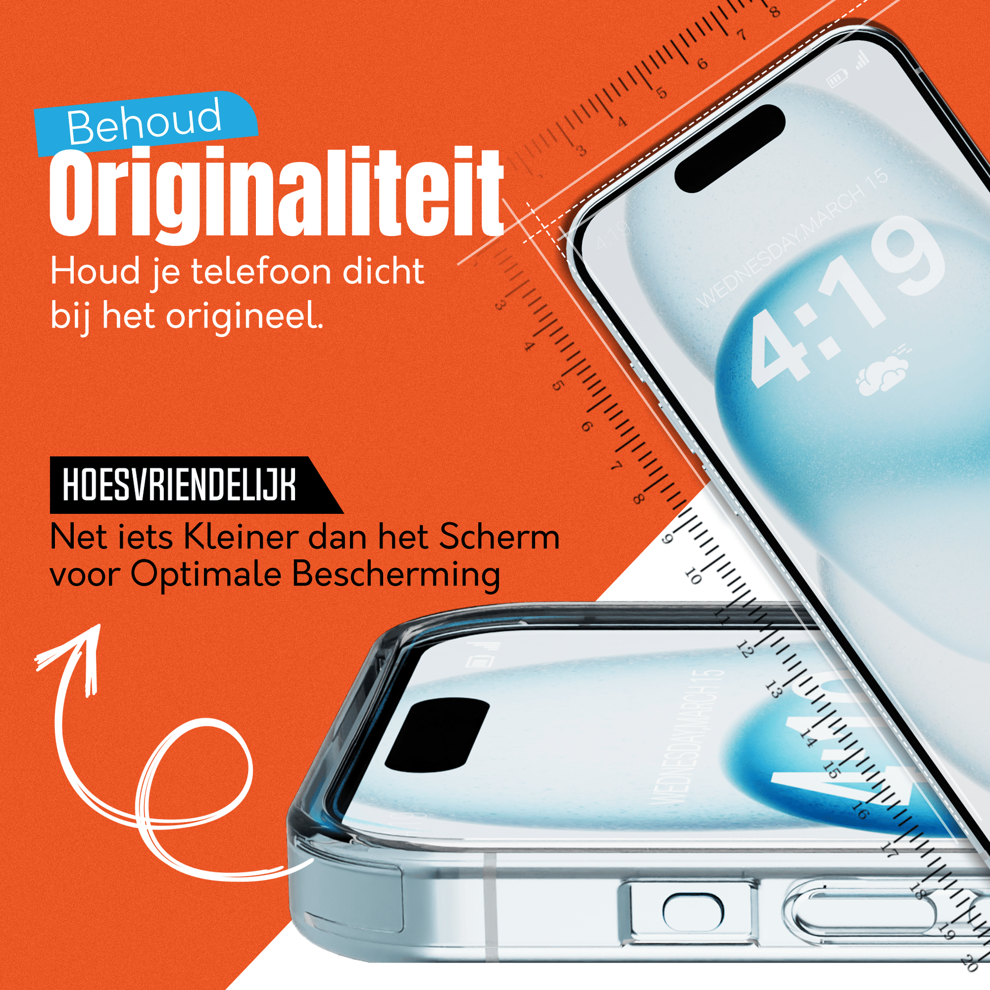 iTech Gehard Glas Screenprotector voor iPhone 15 - mijnhoesjesiTech Gehard Glas Screenprotector voor iPhone 15