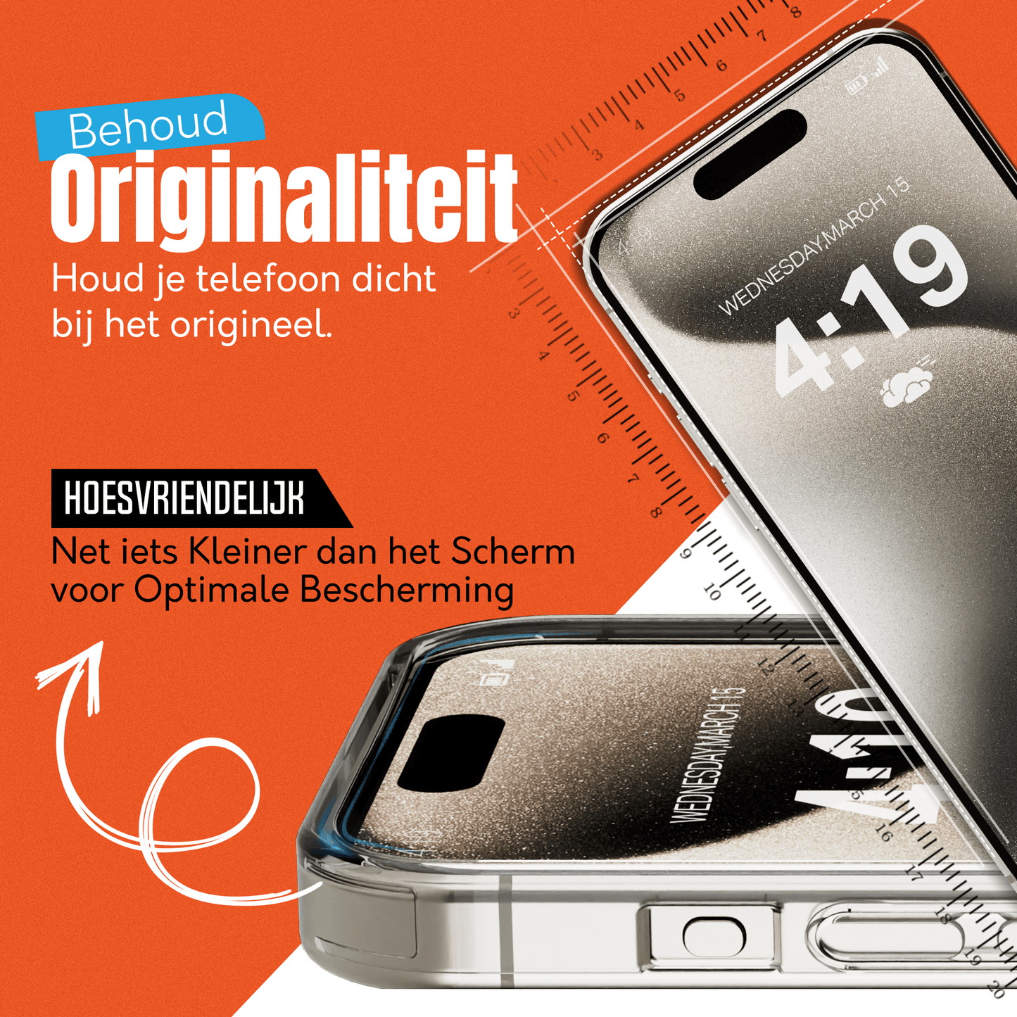 iTech Gehard Glas Screenprotector voor iPhone 15 Pro - mijnhoesjesiTech Gehard Glas Screenprotector voor iPhone 15 Pro