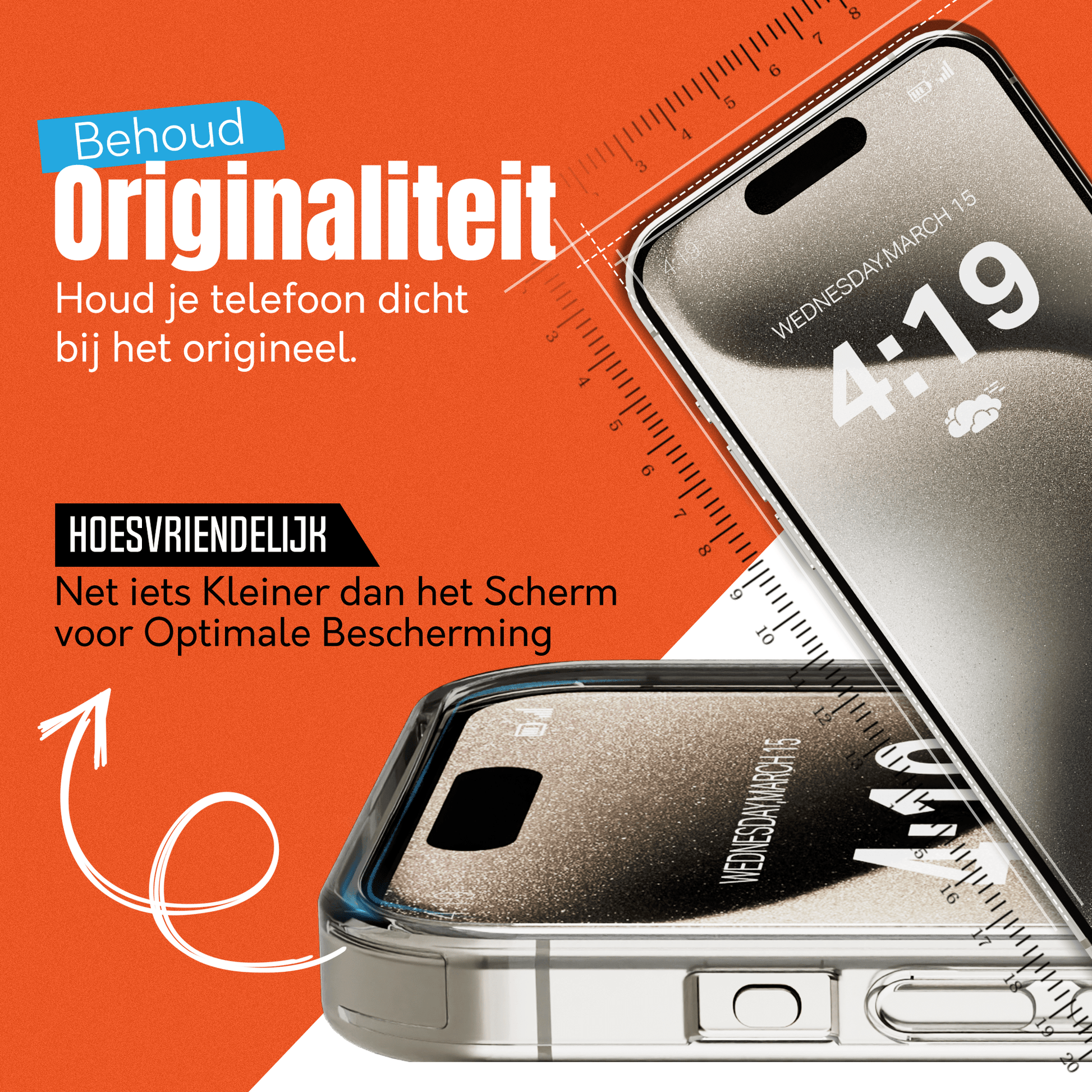 iTech Gehard Glas Screenprotector voor iPhone 15 Pro - mijnhoesjesiTech Gehard Glas Screenprotector voor iPhone 15 Pro