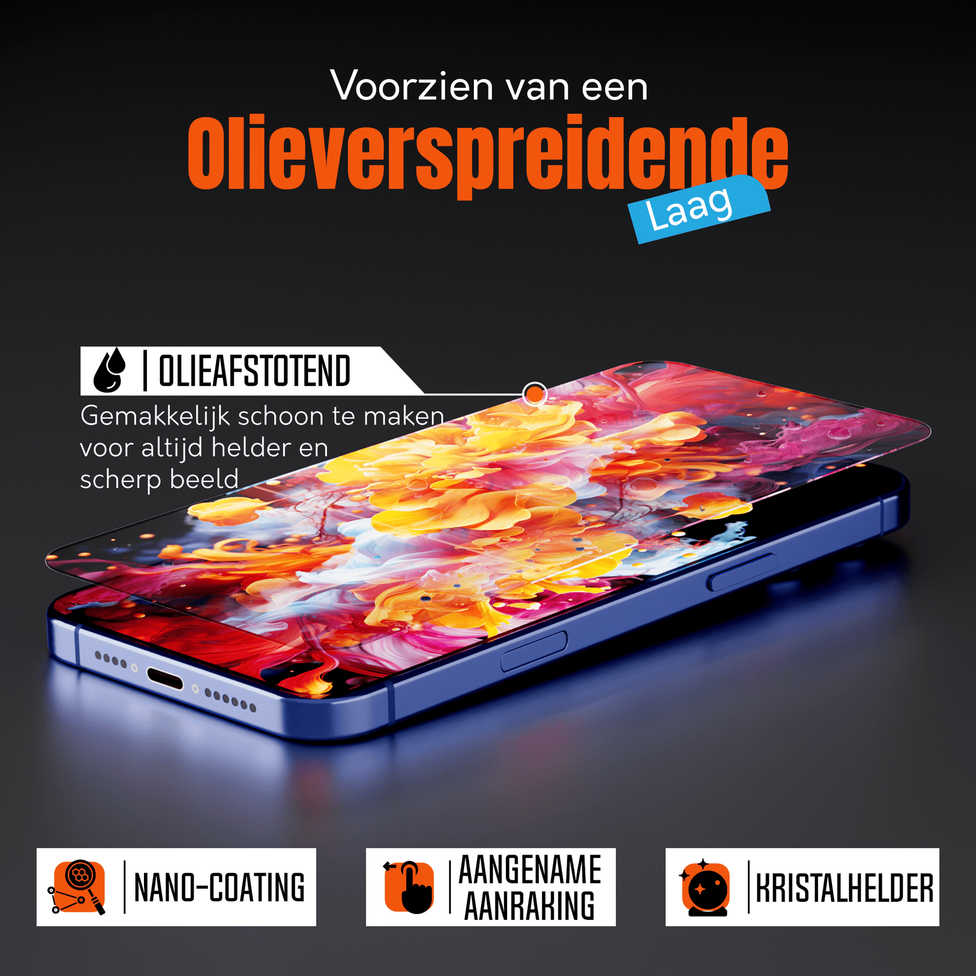 iTech Gehard Glas Screenprotector voor iPhone 16 - mijnhoesjesiTech Gehard Glas Screenprotector voor iPhone 16