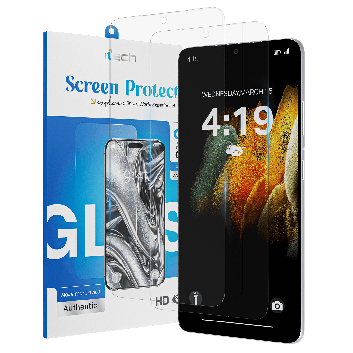 iTech Gehard Glas Screenprotector voor Samsung Galaxy S21 Ultra - mijnhoesjesiTech Gehard Glas Screenprotector voor Samsung Galaxy S21 Ultra