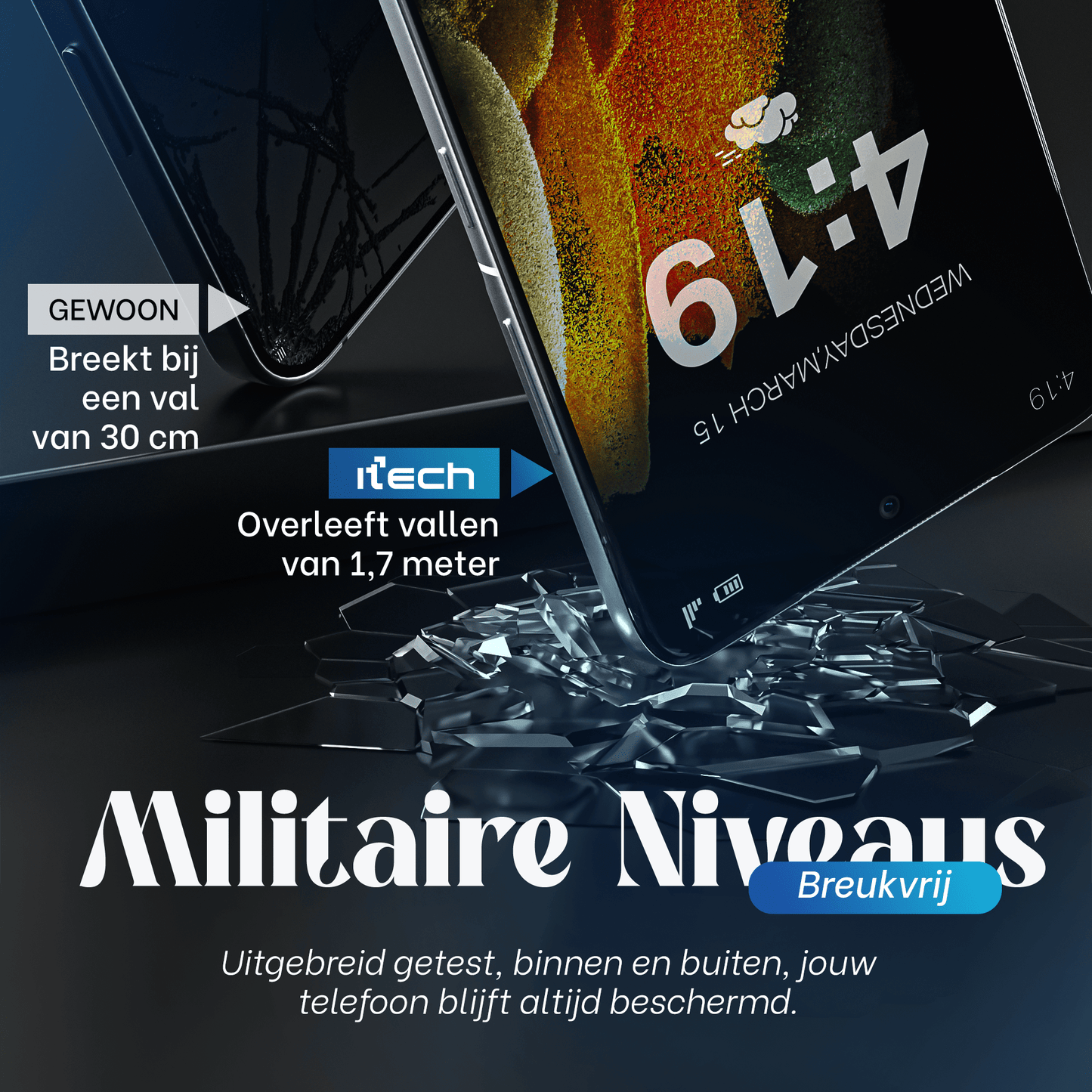 iTech Gehard Glas Screenprotector voor Samsung Galaxy S21 Ultra - mijnhoesjesiTech Gehard Glas Screenprotector voor Samsung Galaxy S21 Ultra