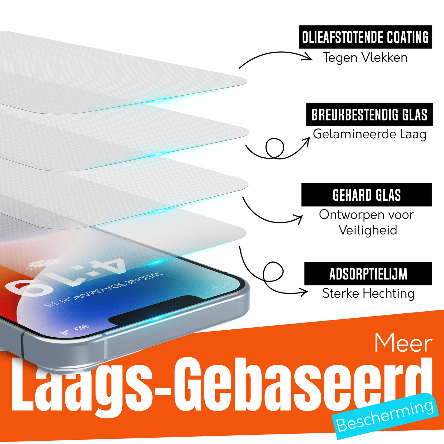 My Case 9H Gehard Glas Screenprotector voor iPhone 14 plus - mijnhoesjesMy Case 9H Gehard Glas Screenprotector voor iPhone 14 plus