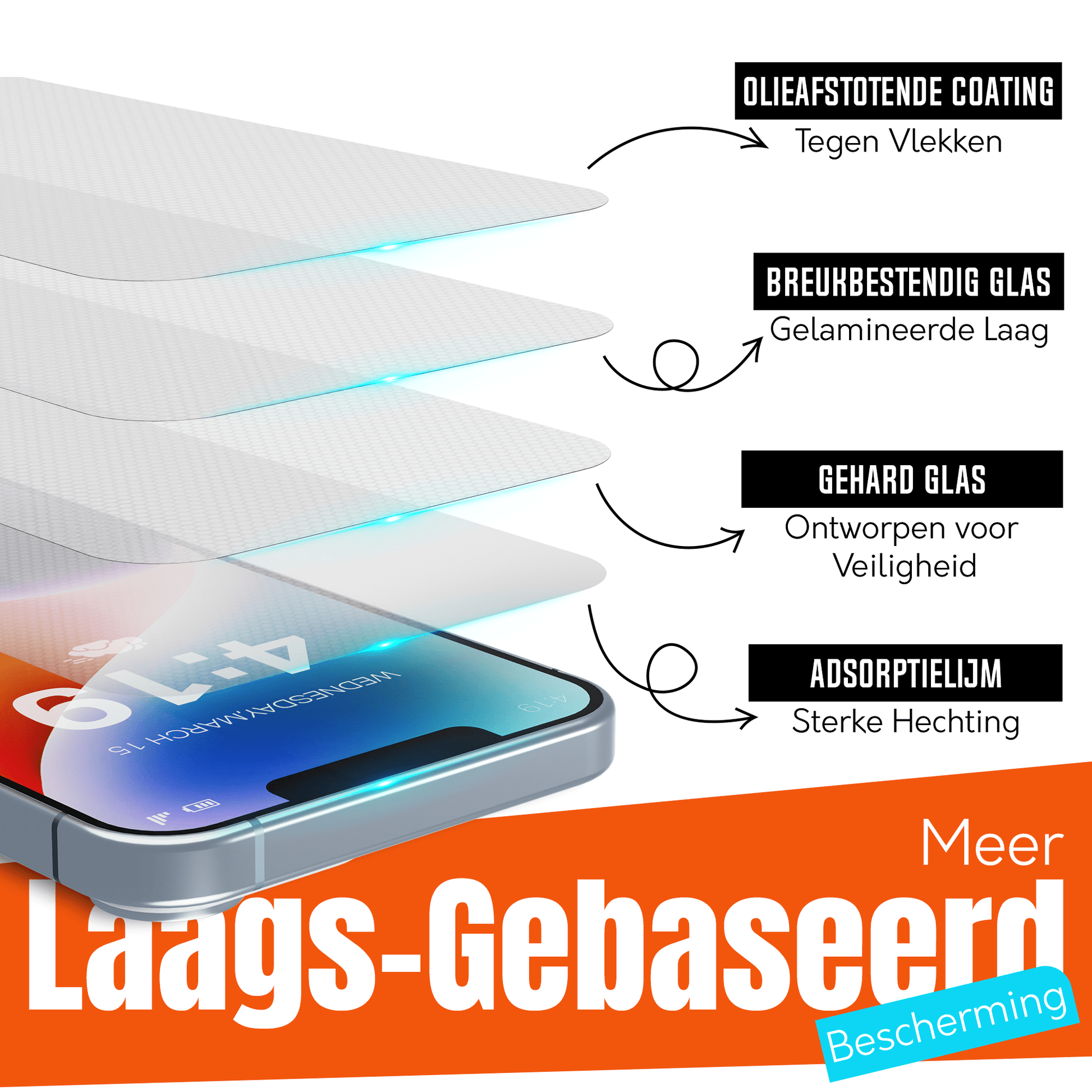 My Case 9H Gehard Glas Screenprotector voor iPhone 14 plus - mijnhoesjesMy Case 9H Gehard Glas Screenprotector voor iPhone 14 plus