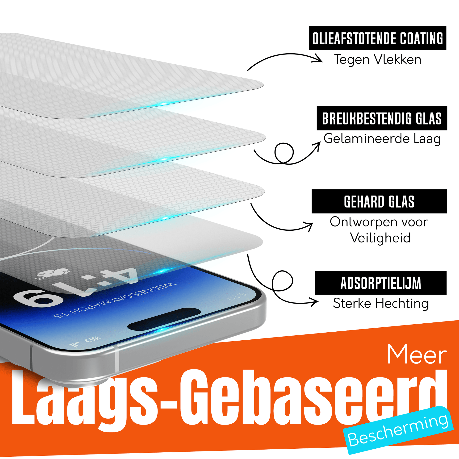 My Case 9H Gehard Glas Screenprotector voor iPhone 14 Pro Max - mijnhoesjesMy Case 9H Gehard Glas Screenprotector voor iPhone 14 Pro Max