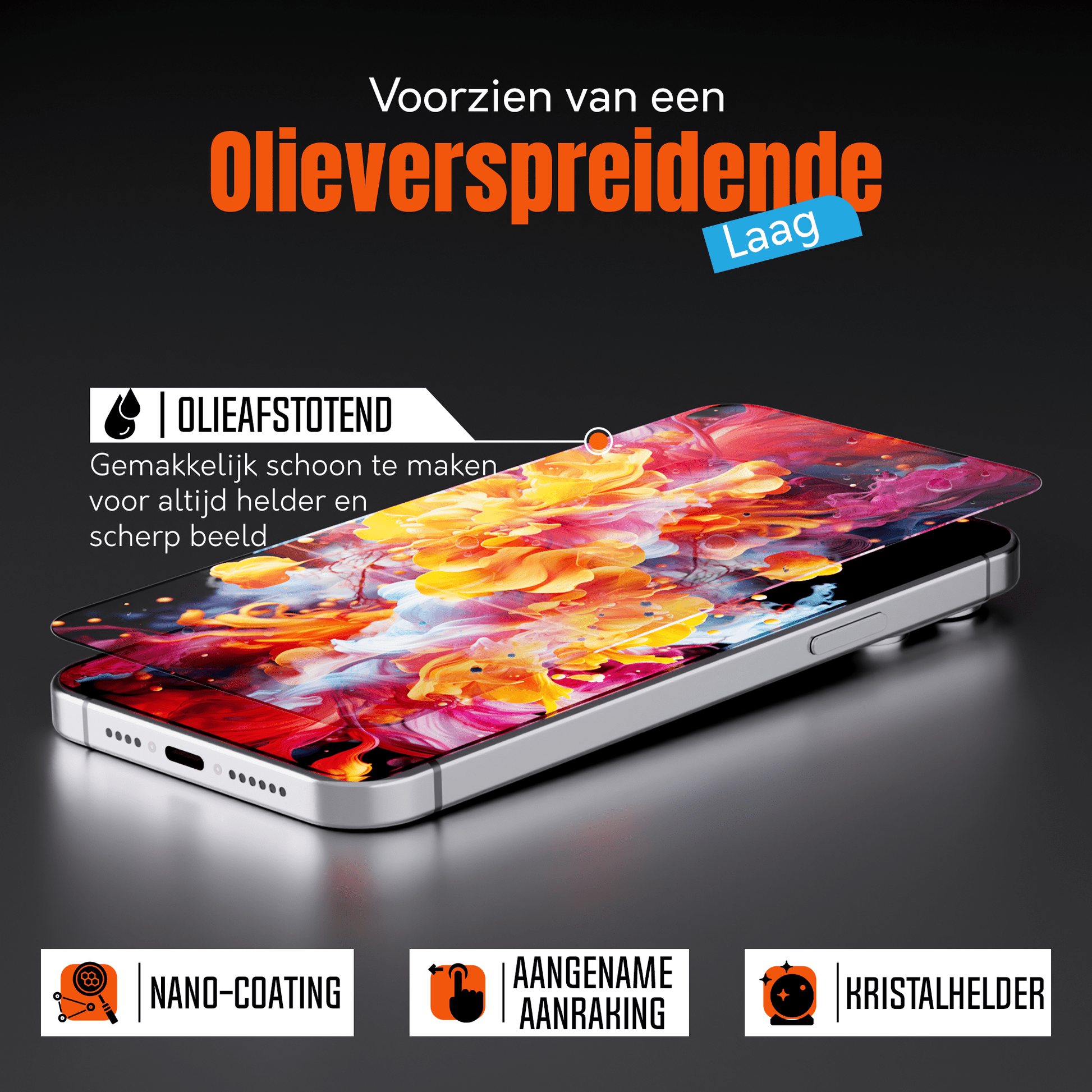 My Case 9H Gehard Glas Screenprotector voor iPhone 14 Pro Max - mijnhoesjesMy Case 9H Gehard Glas Screenprotector voor iPhone 14 Pro Max