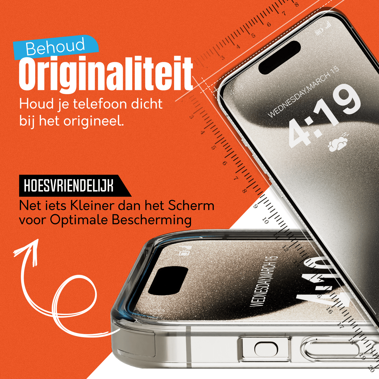 My Case 9H Gehard Glas Screenprotector voor iPhone 15 Pro Max - mijnhoesjesMy Case 9H Gehard Glas Screenprotector voor iPhone 15 Pro Max