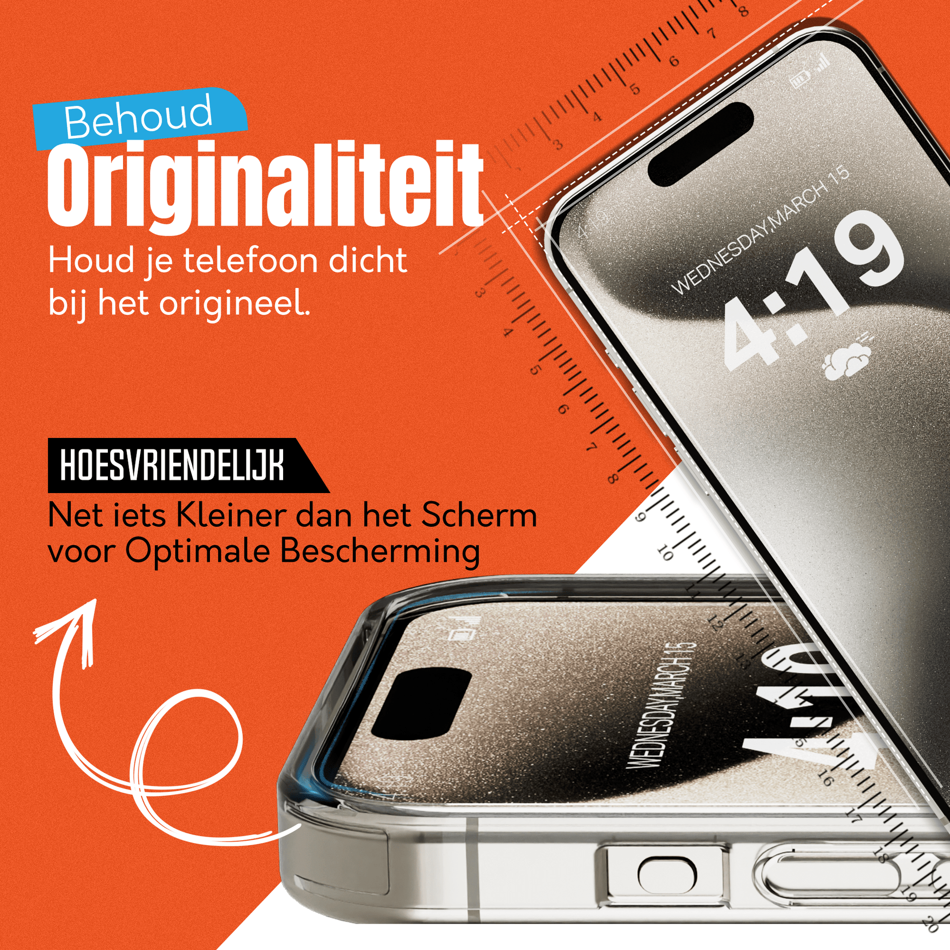 My Case 9H Gehard Glas Screenprotector voor iPhone 15 Pro Max - mijnhoesjesMy Case 9H Gehard Glas Screenprotector voor iPhone 15 Pro Max