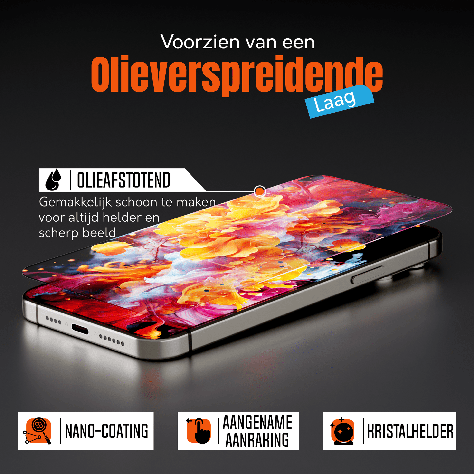 My Case 9H Gehard Glas Screenprotector voor iPhone 15 Pro Max - mijnhoesjesMy Case 9H Gehard Glas Screenprotector voor iPhone 15 Pro Max