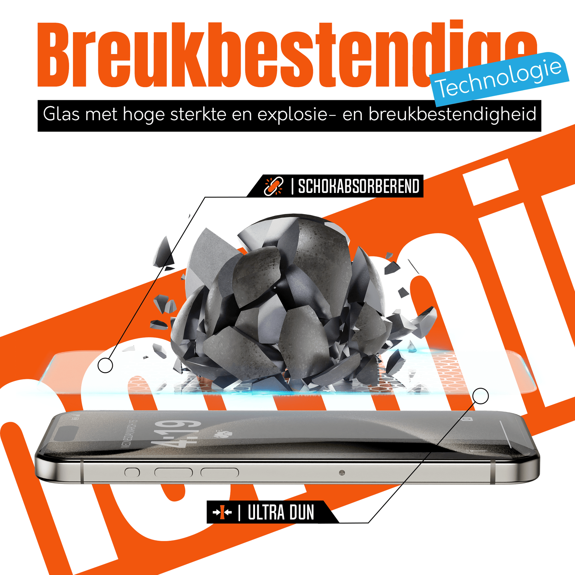 My Case 9H Gehard Glas Screenprotector voor iPhone 15 Pro Max - mijnhoesjesMy Case 9H Gehard Glas Screenprotector voor iPhone 15 Pro Max