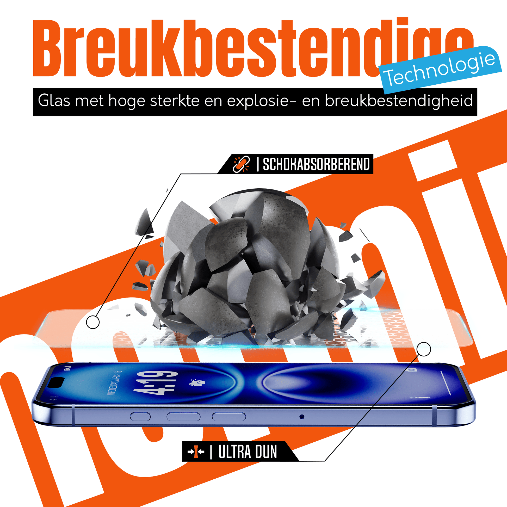 My Case 9H Gehard Glas Screenprotector voor iPhone 16 plus - mijnhoesjesMy Case 9H Gehard Glas Screenprotector voor iPhone 16 plus