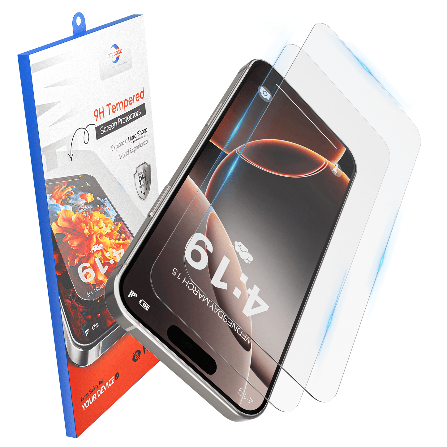 My Case 9H Gehard Glas Screenprotector voor iPhone 16 Pro Max - mijnhoesjesMy Case 9H Gehard Glas Screenprotector voor iPhone 16 Pro Max