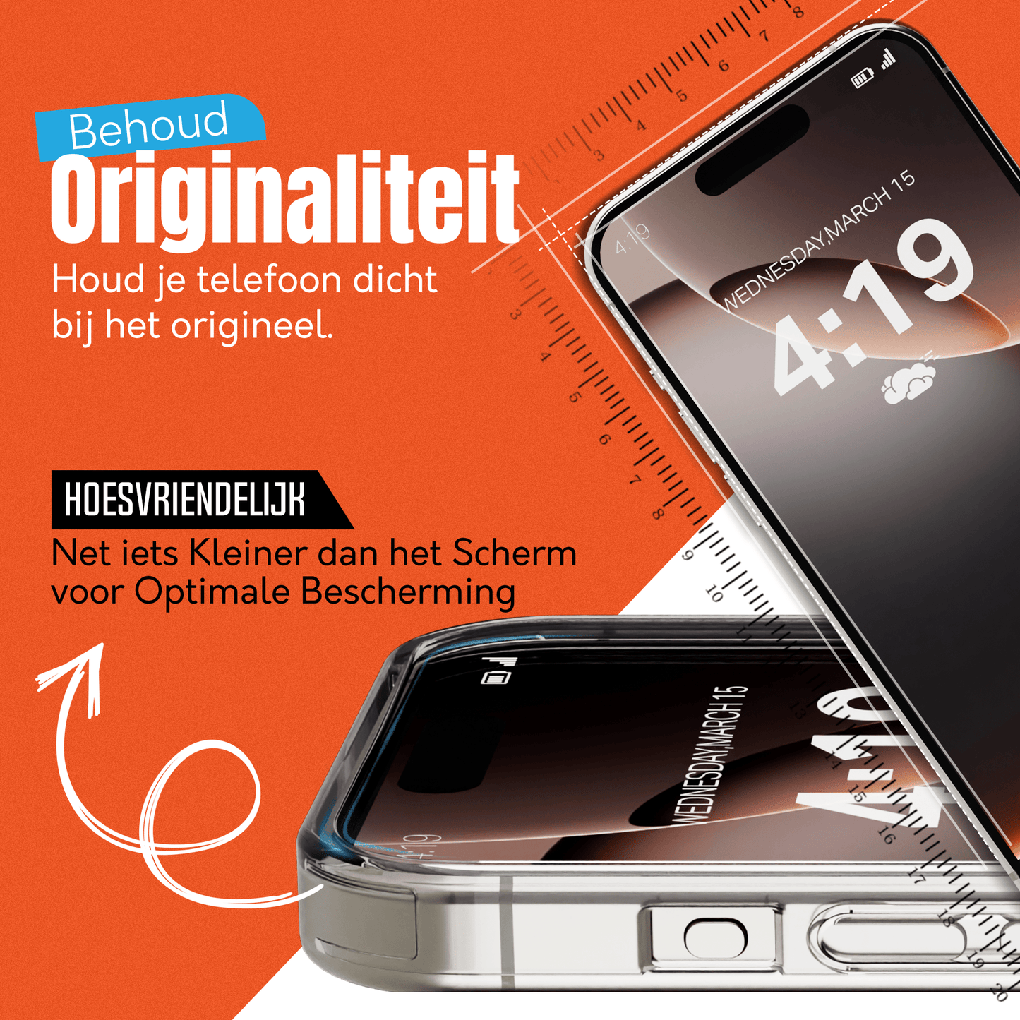 My Case 9H Gehard Glas Screenprotector voor iPhone 16 Pro Max - mijnhoesjesMy Case 9H Gehard Glas Screenprotector voor iPhone 16 Pro Max