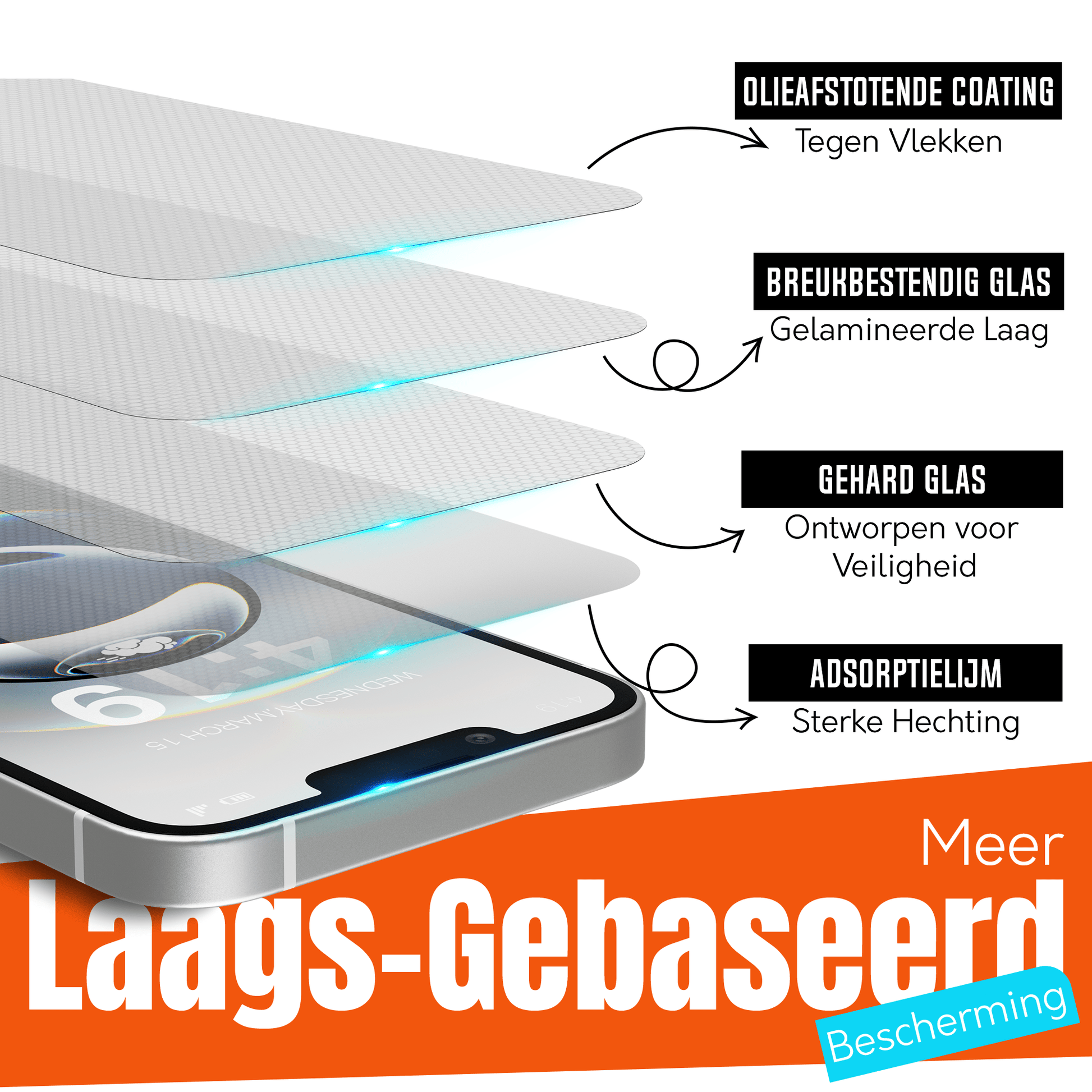My Case 9H Gehard Glas Screenprotector voor iPhone 16e - mijnhoesjesMy Case 9H Gehard Glas Screenprotector voor iPhone 16e