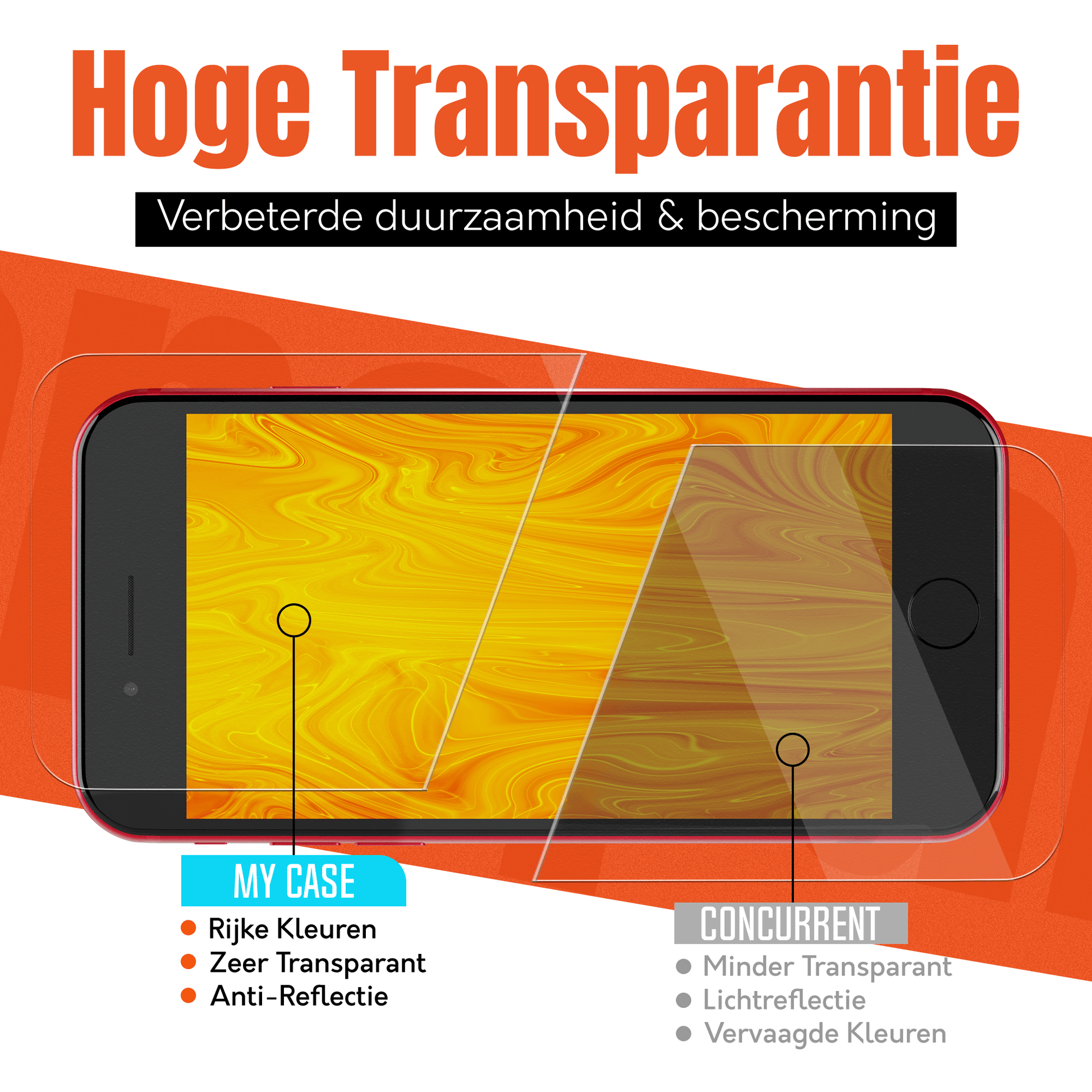My Case 9H Gehard Glas Screenprotector voor iPhone SE 2022 - mijnhoesjesMy Case 9H Gehard Glas Screenprotector voor iPhone SE 2022