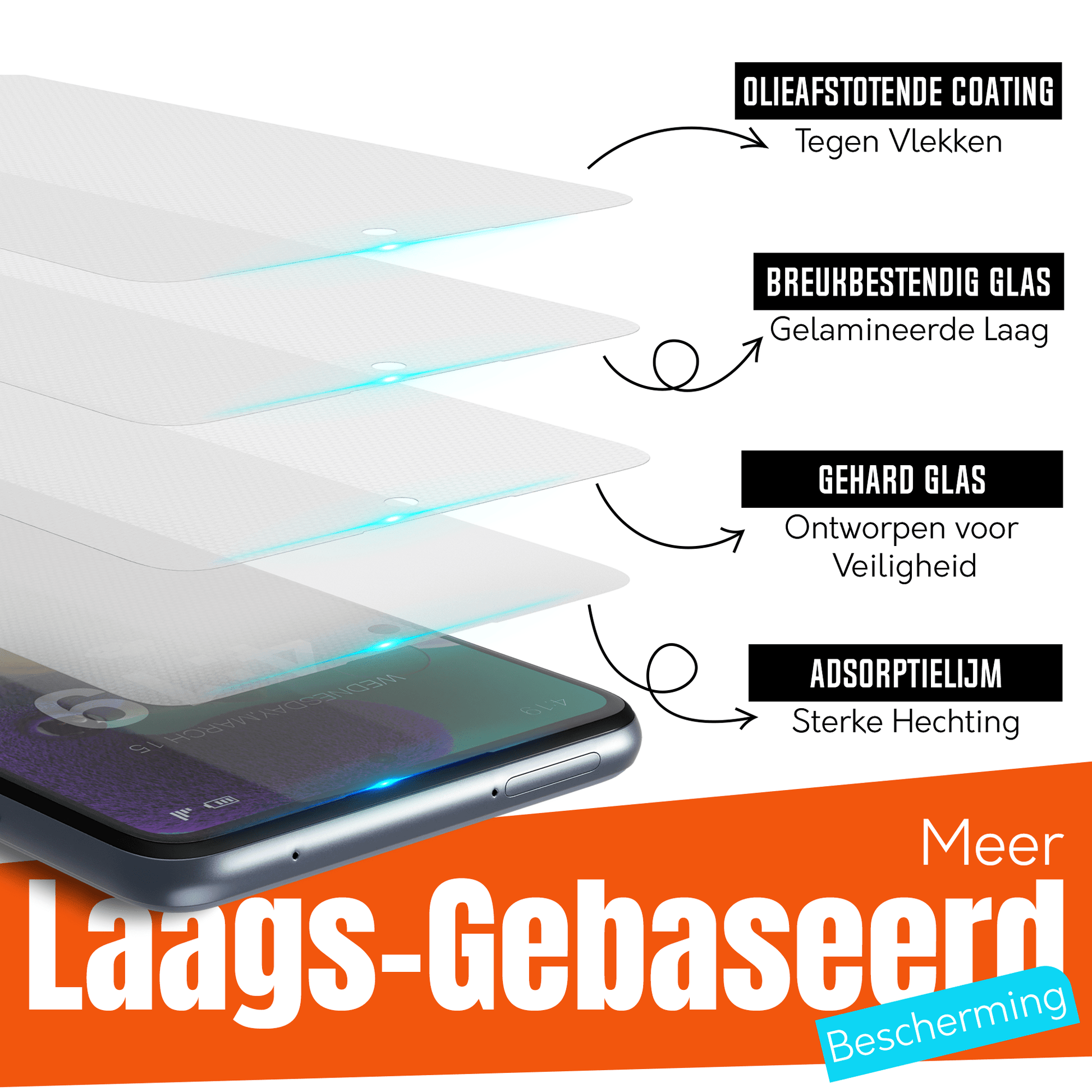 My Case 9H Gehard Glas Screenprotector voor Samsung Galaxy A51 - mijnhoesjesMy Case 9H Gehard Glas Screenprotector voor Samsung Galaxy A51
