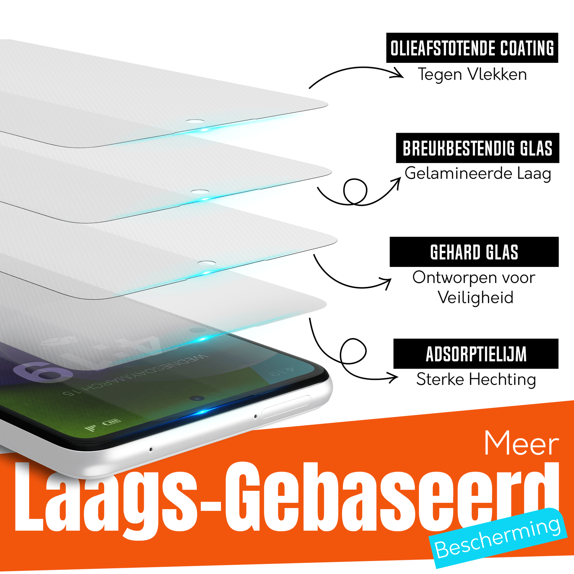 My Case 9H Gehard Glas Screenprotector voor Samsung Galaxy A52 - mijnhoesjesMy Case 9H Gehard Glas Screenprotector voor Samsung Galaxy A52