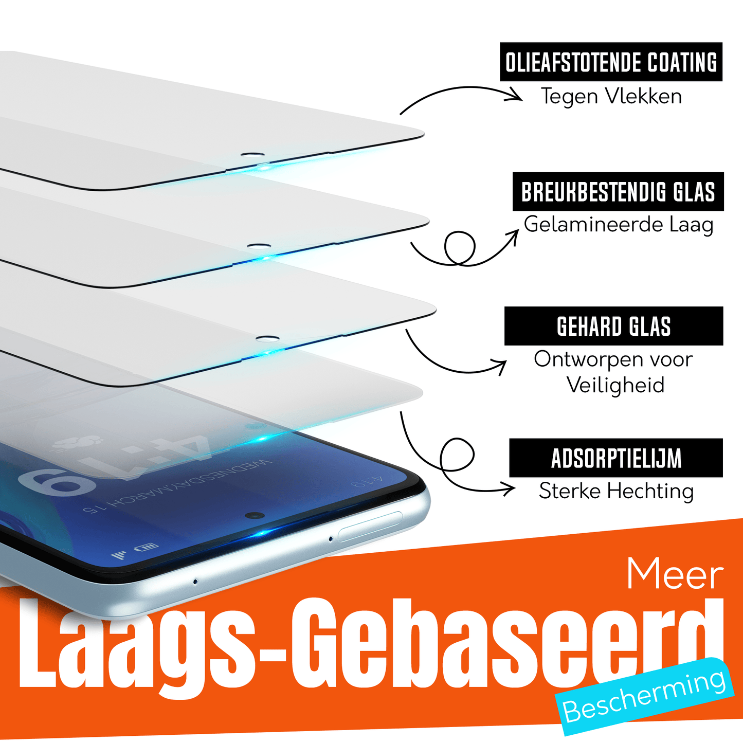My Case 9H Gehard Glas Screenprotector voor Samsung Galaxy A53 - mijnhoesjesMy Case 9H Gehard Glas Screenprotector voor Samsung Galaxy A53