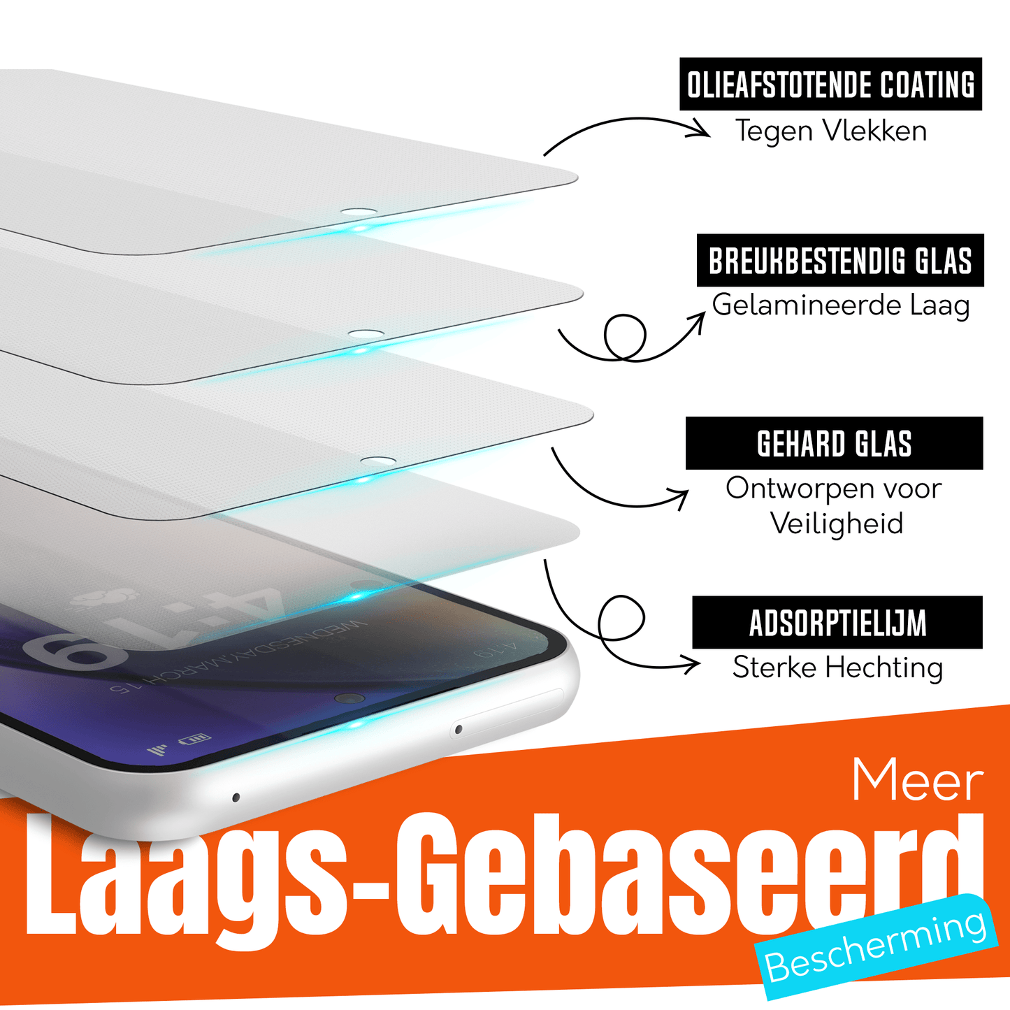 My Case 9H Gehard Glas Screenprotector voor Samsung Galaxy A54 - mijnhoesjesMy Case 9H Gehard Glas Screenprotector voor Samsung Galaxy A54
