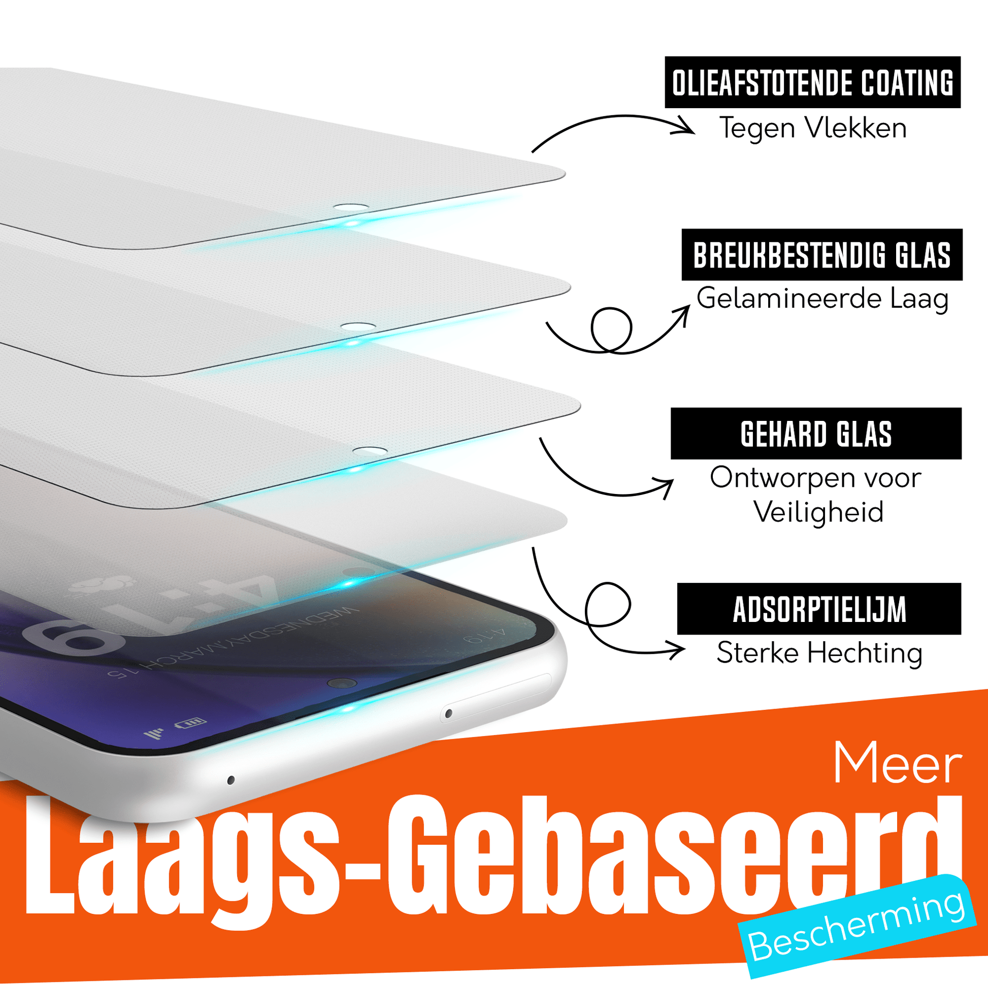 My Case 9H Gehard Glas Screenprotector voor Samsung Galaxy A54 - mijnhoesjesMy Case 9H Gehard Glas Screenprotector voor Samsung Galaxy A54
