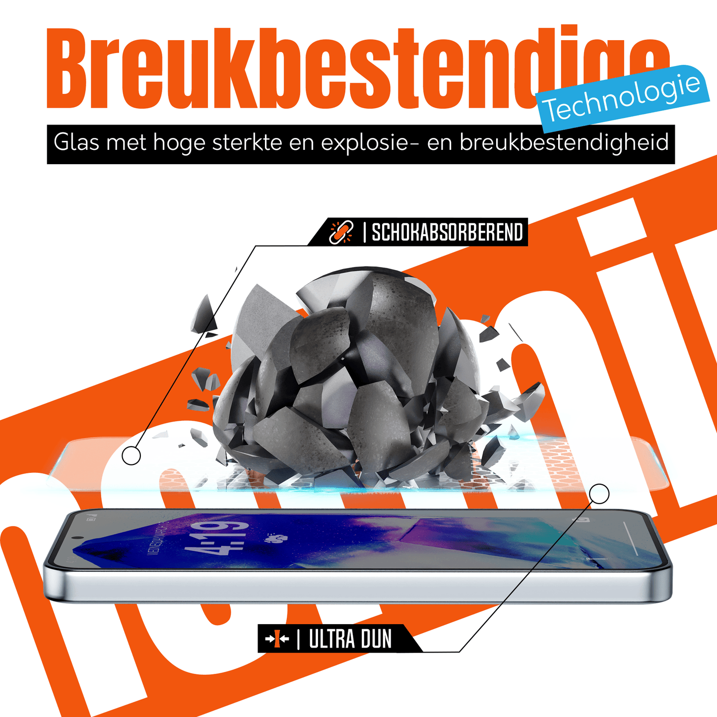 My Case 9H Gehard Glas Screenprotector voor Samsung Galaxy A55 - mijnhoesjesMy Case 9H Gehard Glas Screenprotector voor Samsung Galaxy A55