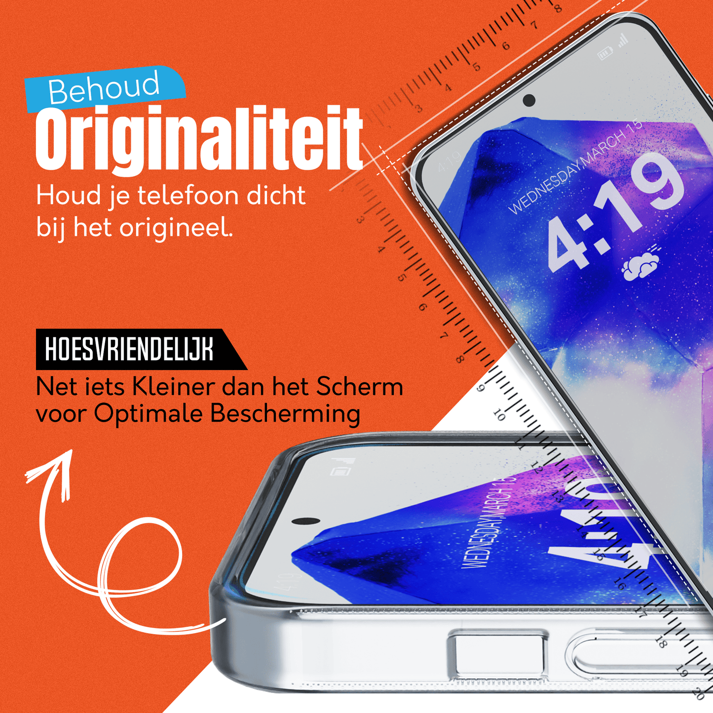 My Case 9H Gehard Glas Screenprotector voor Samsung Galaxy A55 - mijnhoesjesMy Case 9H Gehard Glas Screenprotector voor Samsung Galaxy A55