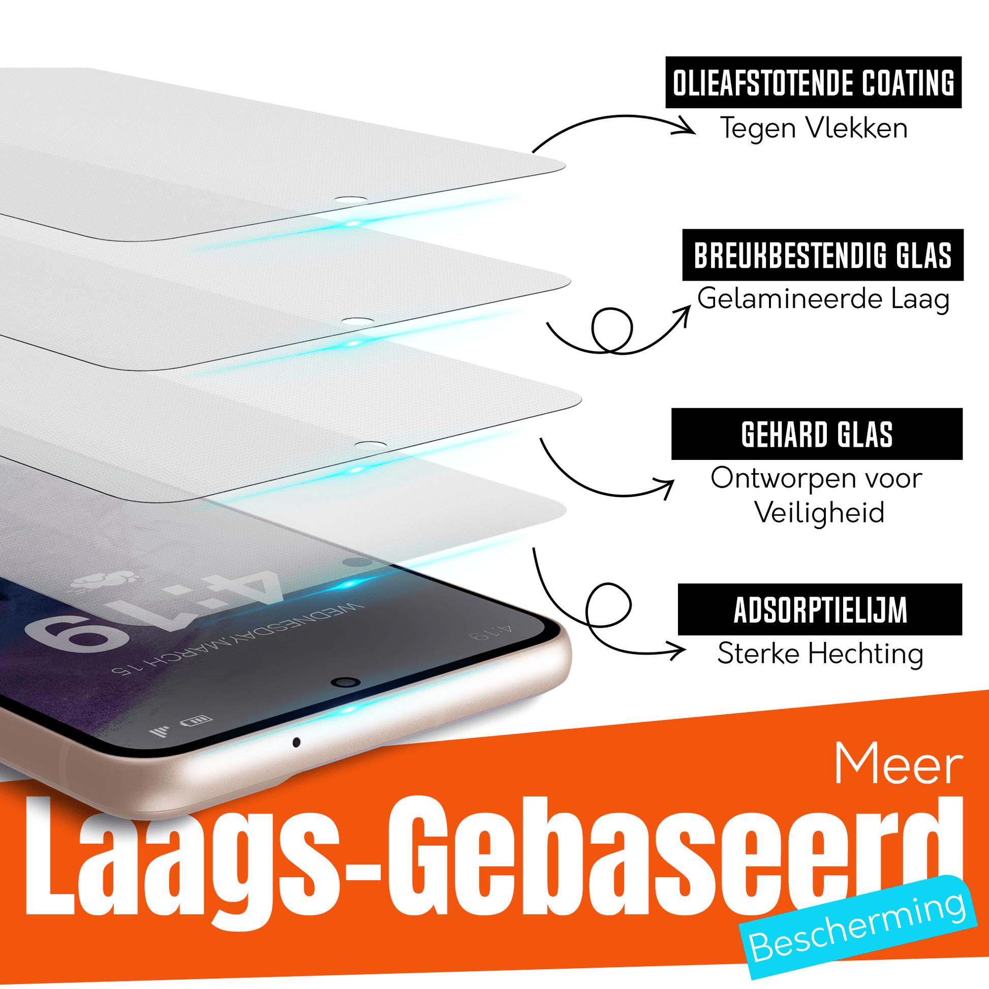 My Case 9H Gehard Glas Screenprotector voor Samsung Galaxy S21 - mijnhoesjesMy Case 9H Gehard Glas Screenprotector voor Samsung Galaxy S21