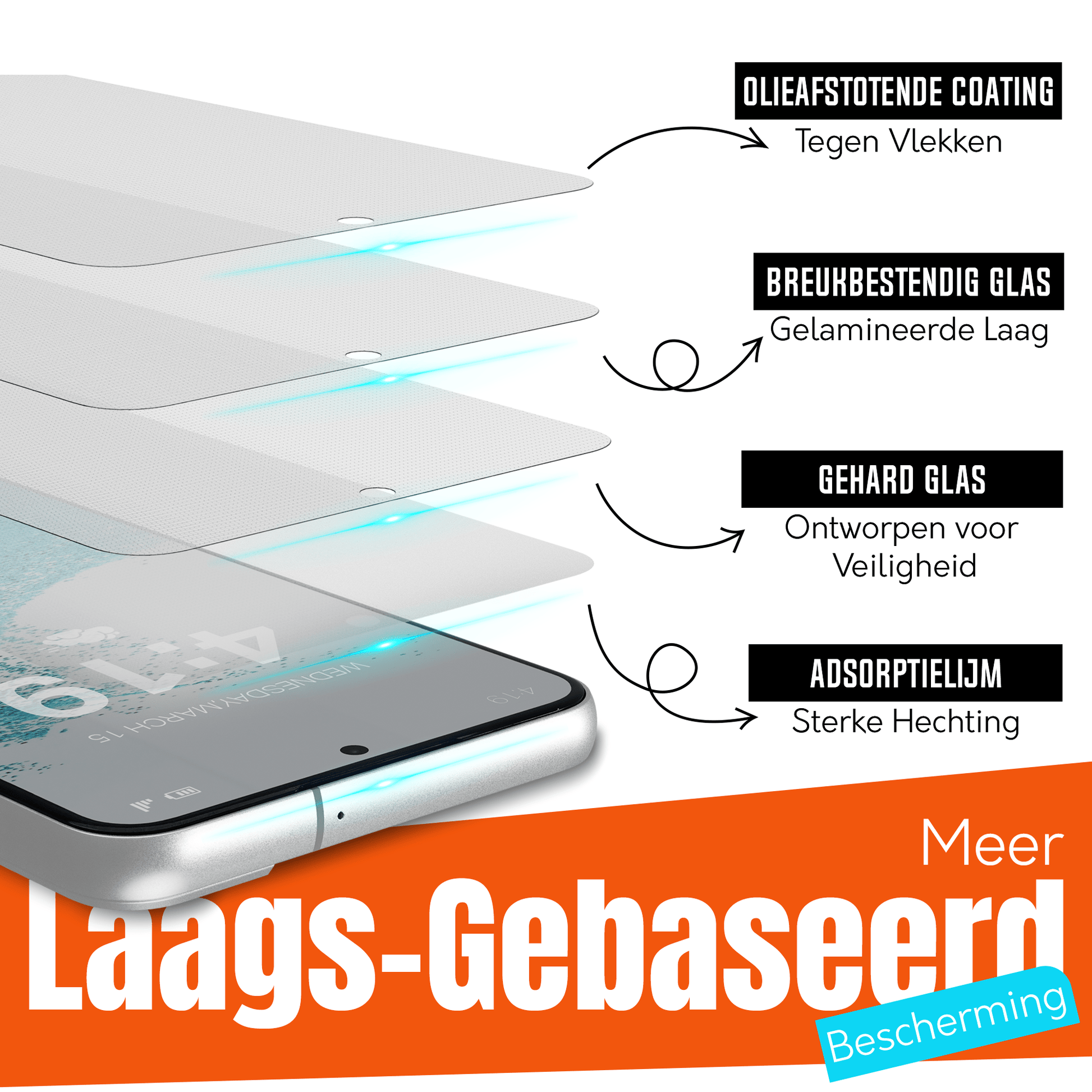 My Case 9H Gehard Glas Screenprotector voor Samsung Galaxy S22 - mijnhoesjesMy Case 9H Gehard Glas Screenprotector voor Samsung Galaxy S22