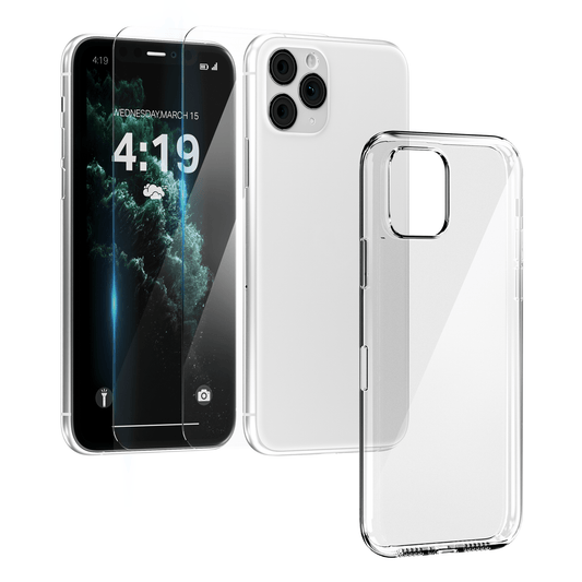 My Case Combo: Transparante Hoes met 2 Screenprotectors voor iPhone 11 Pro – Extra Veiligheid - mijnhoesjesMy Case Combo: Transparante Hoes met 2 Screenprotectors voor iPhone 11 Pro – Extra Veiligheid