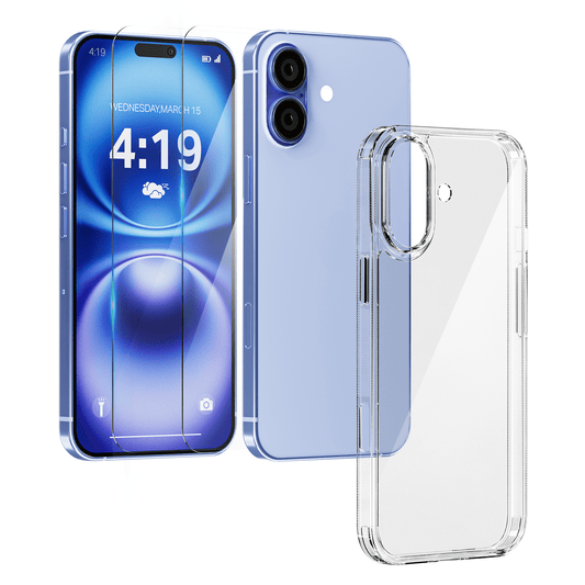 My Case Combo: Transparante Hoes met 2 Screenprotectors voor iPhone 16 – Extra Veiligheid - mijnhoesjesMy Case Combo: Transparante Hoes met 2 Screenprotectors voor iPhone 16 – Extra Veiligheid