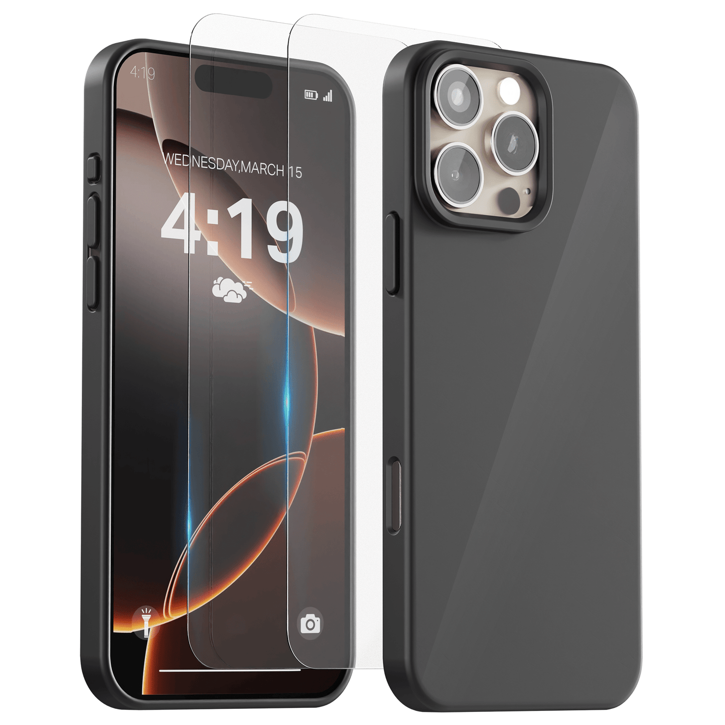My Case Combo: Zwarte Siliconen Hoes met 2 Screenprotectors voor iPhone 16 Pro – Extra Veiligheid - mijnhoesjesMy Case Combo: Zwarte Siliconen Hoes met 2 Screenprotectors voor iPhone 16 Pro – Extra Veiligheid