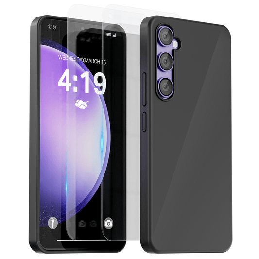 My Case Combo: Zwarte Siliconen Hoes met 2 Screenprotectors voor Samsung Galaxy S23 – Extra Veiligheid - mijnhoesjesMy Case Combo: Zwarte Siliconen Hoes met 2 Screenprotectors voor Samsung Galaxy S23 – Extra Veiligheid