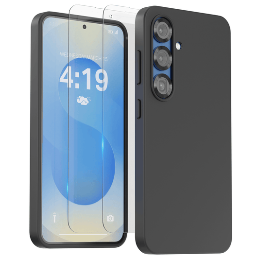 My Case Combo: Zwarte Siliconen Hoes met 2 Screenprotectors voor Samsung Galaxy S25 – Extra Veiligheid - mijnhoesjesMy Case Combo: Zwarte Siliconen Hoes met 2 Screenprotectors voor Samsung Galaxy S25 – Extra Veiligheid