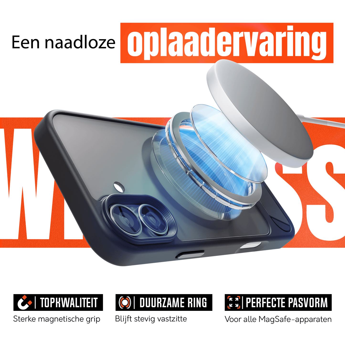 My Case - Hoesje geschikt voor iPhone 16 MagSafe - Zwart - Draadloos Opladen - Standaard - Soepele Metalen Knoppen - mijnhoesjesMy Case - Hoesje geschikt voor iPhone 16 MagSafe - Zwart - Draadloos Opladen - Standaard - Soepele Metalen Knoppen