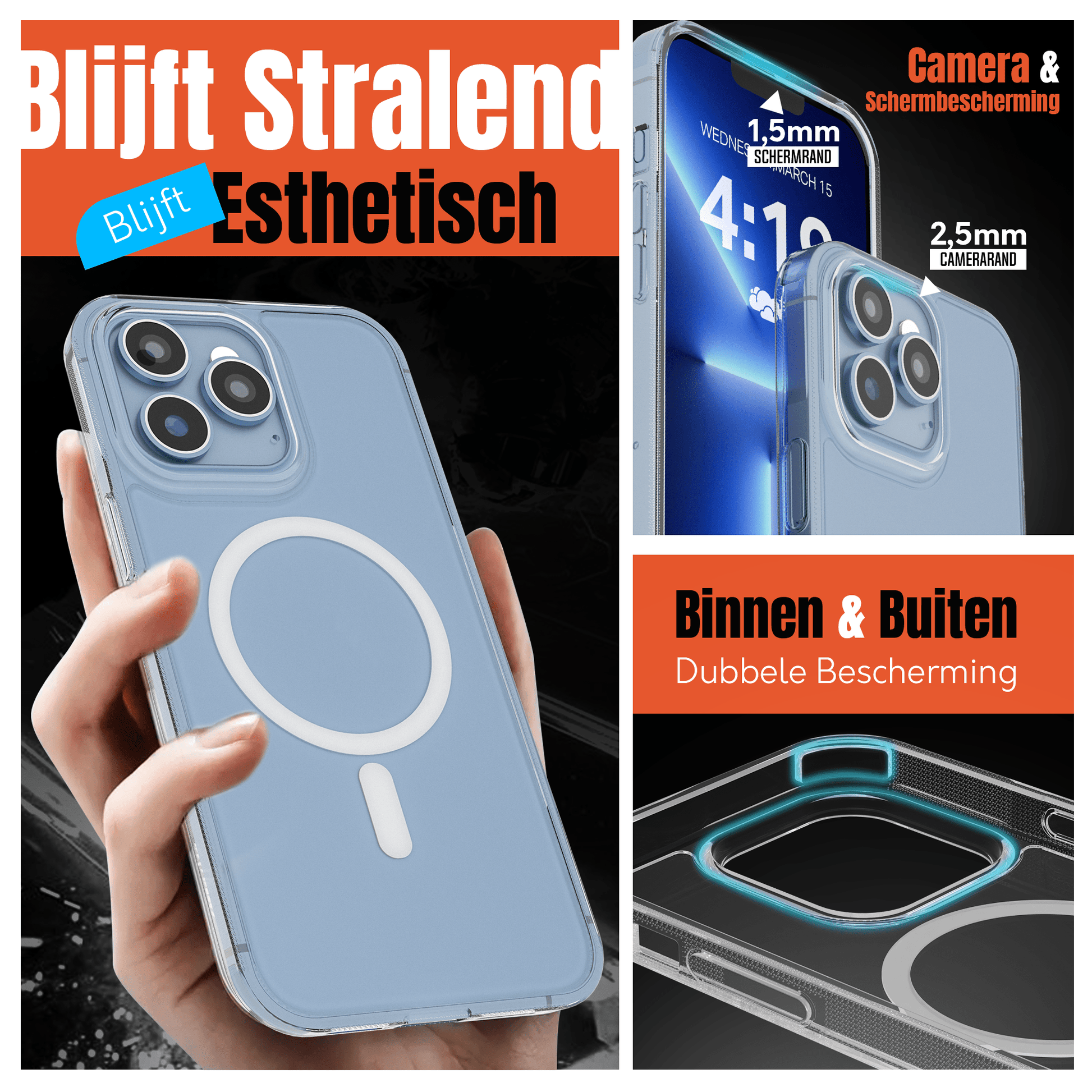 My Case Transparant MagSafe Hoesje voor iPhone 13 Pro – Slank, Sterk & MagSafe - Klaar - mijnhoesjesMy Case Transparant MagSafe Hoesje voor iPhone 13 Pro – Slank, Sterk & MagSafe - Klaar