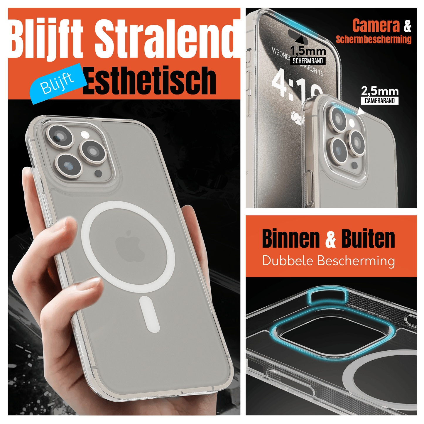 My Case Transparant MagSafe Hoesje voor iPhone 15 Pro Max – Slank, Sterk & MagSafe - Klaar - mijnhoesjesMy Case Transparant MagSafe Hoesje voor iPhone 15 Pro Max – Slank, Sterk & MagSafe - Klaar