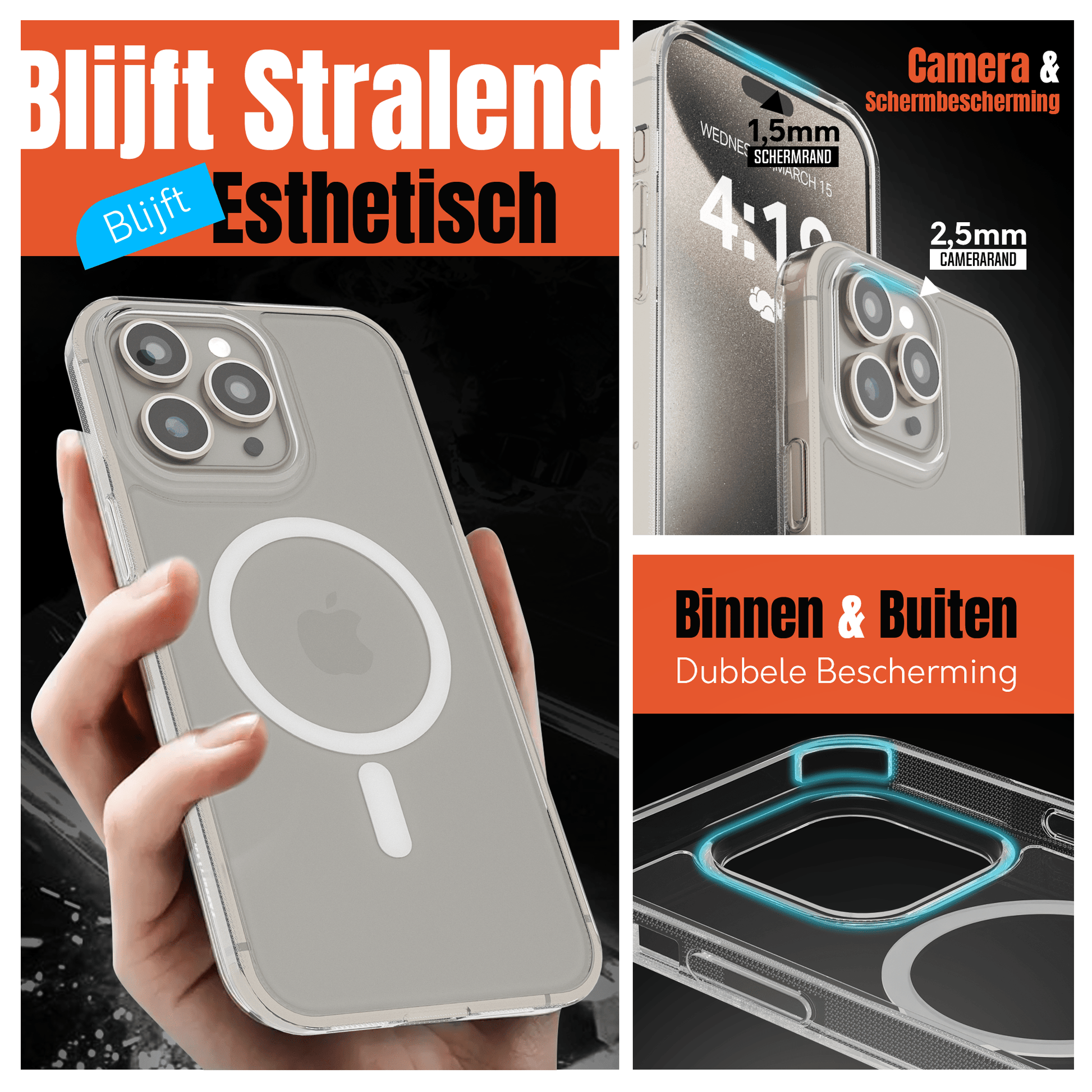 My Case Transparant MagSafe Hoesje voor iPhone 15 Pro Max – Slank, Sterk & MagSafe - Klaar - mijnhoesjesMy Case Transparant MagSafe Hoesje voor iPhone 15 Pro Max – Slank, Sterk & MagSafe - Klaar