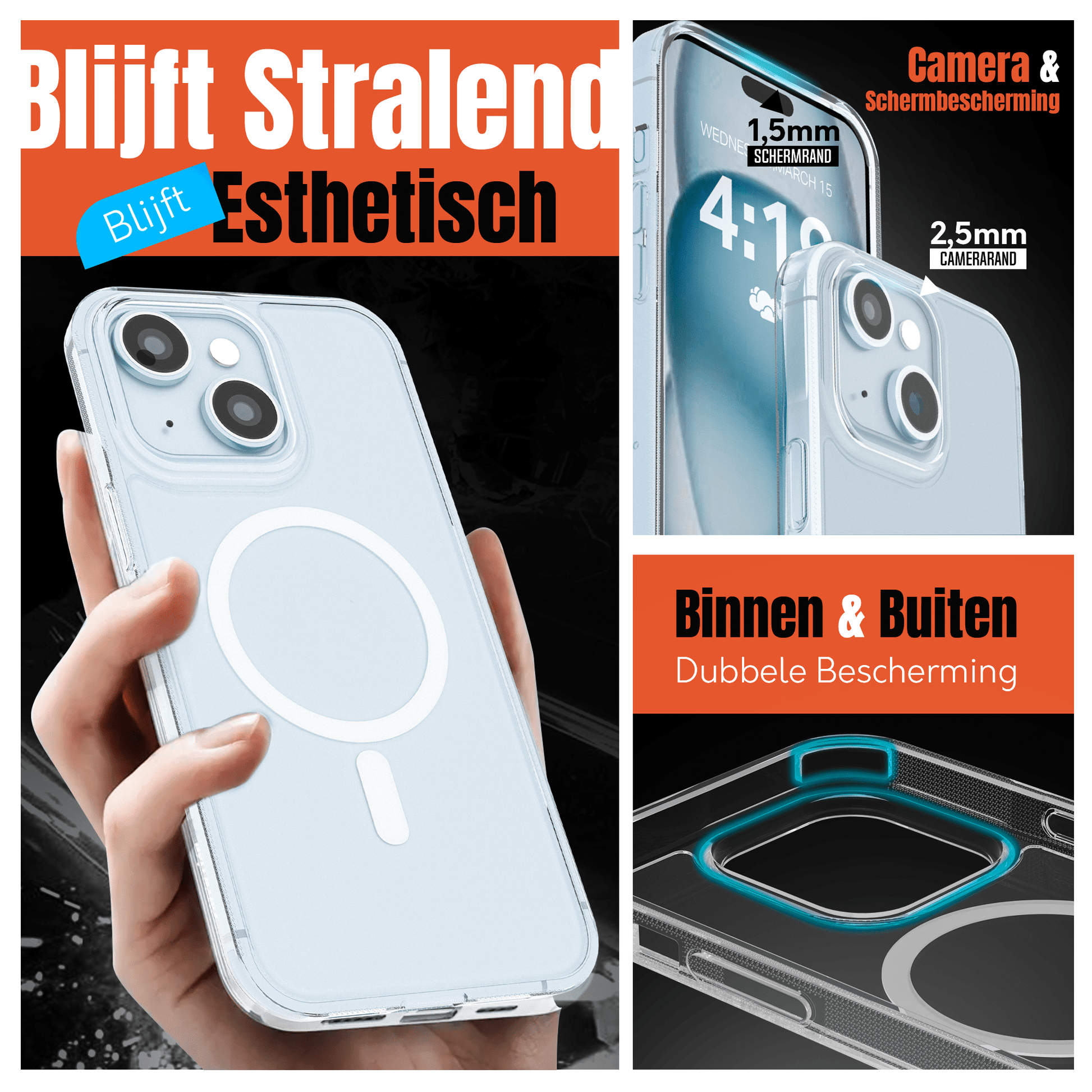 My Case Transparant MagSafe Hoesje voor iPhone 15 – Slank, Sterk & MagSafe - Klaar - mijnhoesjesMy Case Transparant MagSafe Hoesje voor iPhone 15 – Slank, Sterk & MagSafe - Klaar
